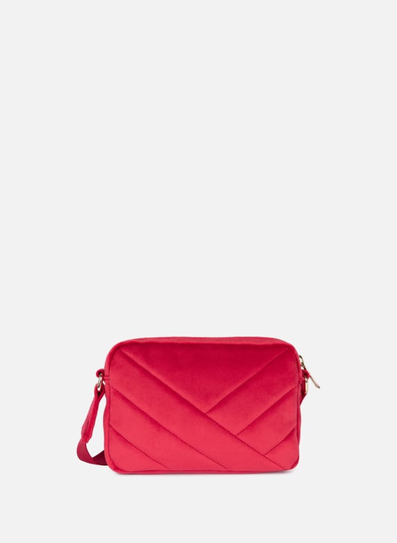 Sac trotteur - velvet matelassé | Rouge by LANCASTER Sac trotteur - velvet matelassé Rouge