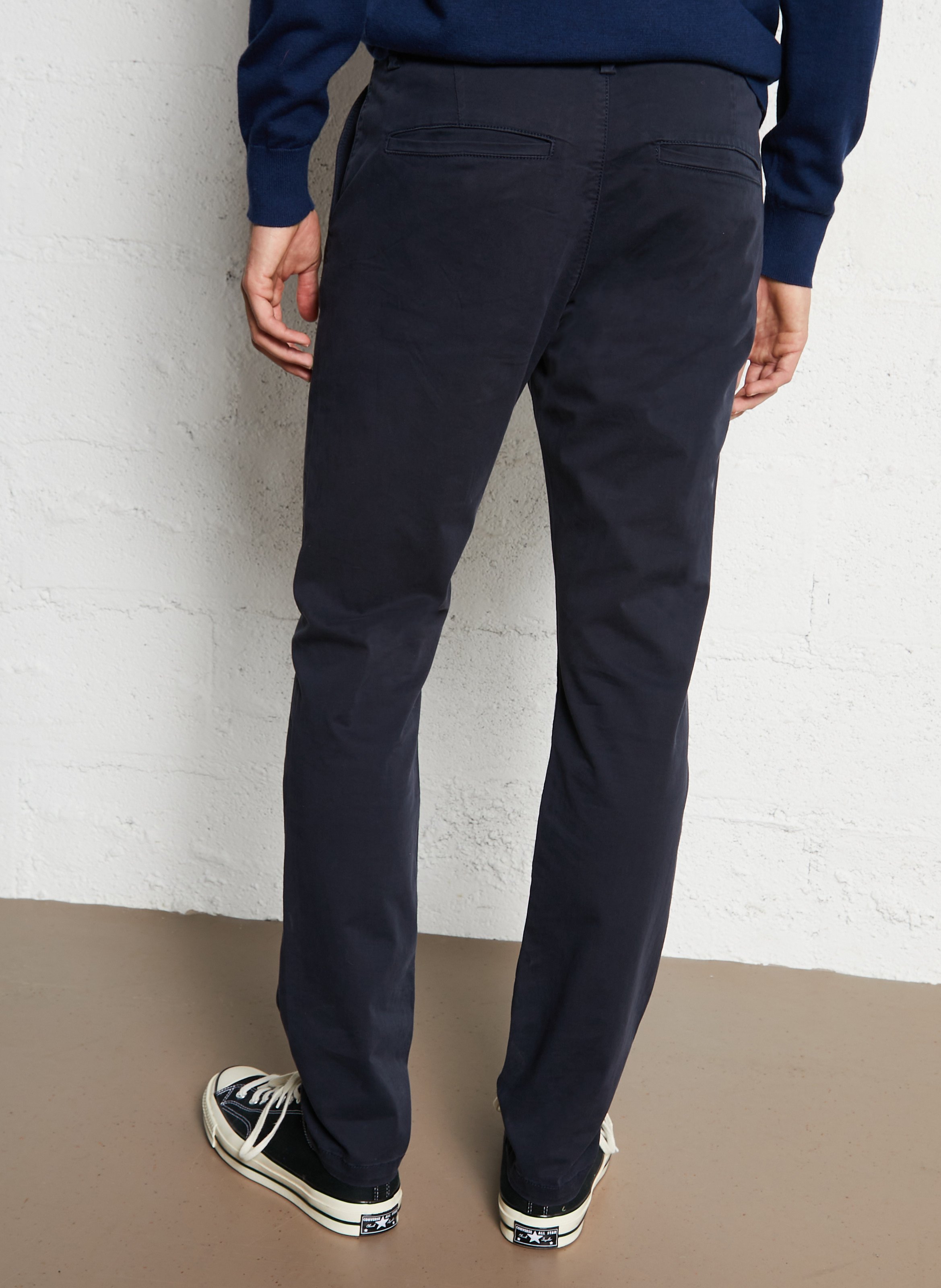 Pantalon droit en coton mélangé IKKS Bleu
