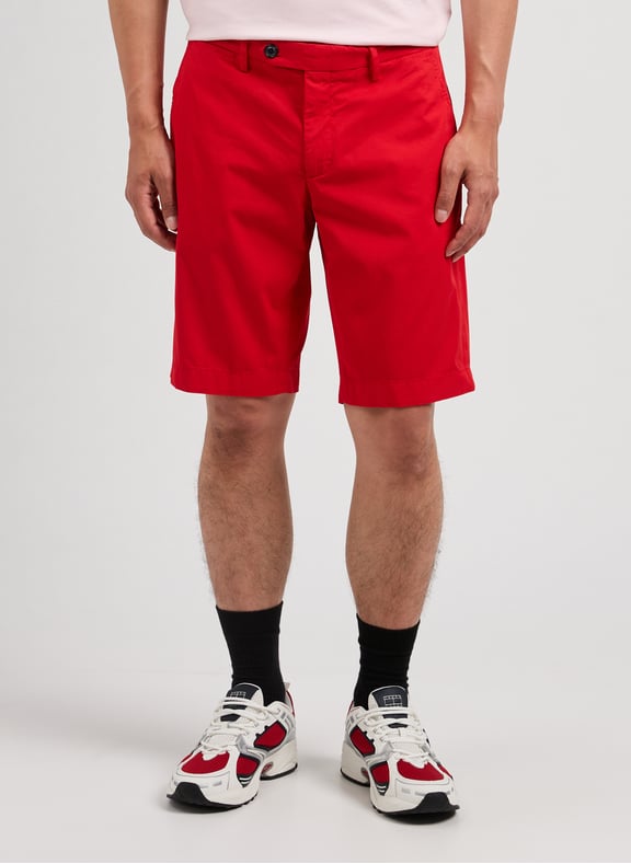 Chino Bermuda in blended cotton Red by FACONNABLE FACONNABLE Chino Bermuda in blended cotton Red