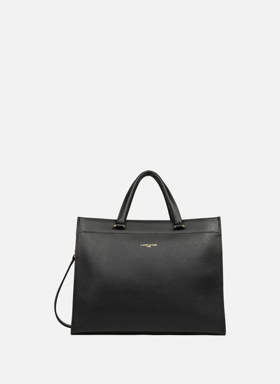 Large tote bag - Foulonné Double | Black by LANCASTER Large tote bag - Foulonné Double Black