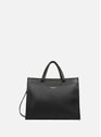 Large tote bag - Foulonné Double | Black by LANCASTER LANCASTER Large tote bag - Foulonné Double | Black