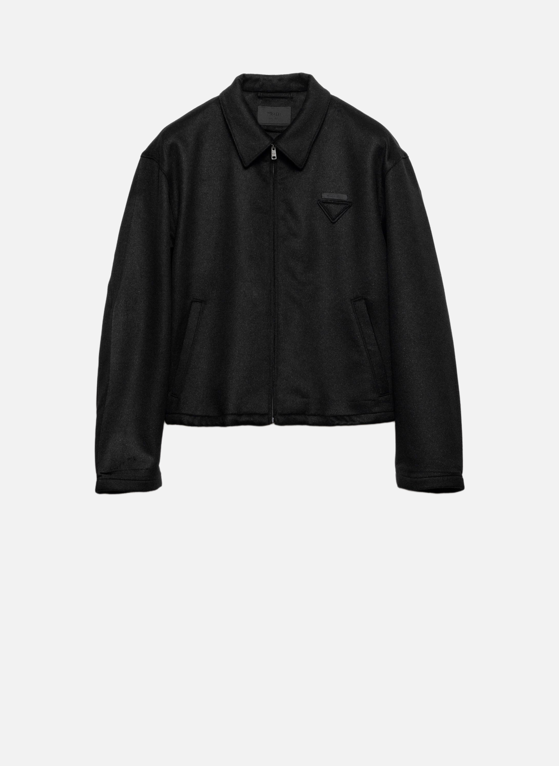 Blouson en laine mélangée PRADA Noir