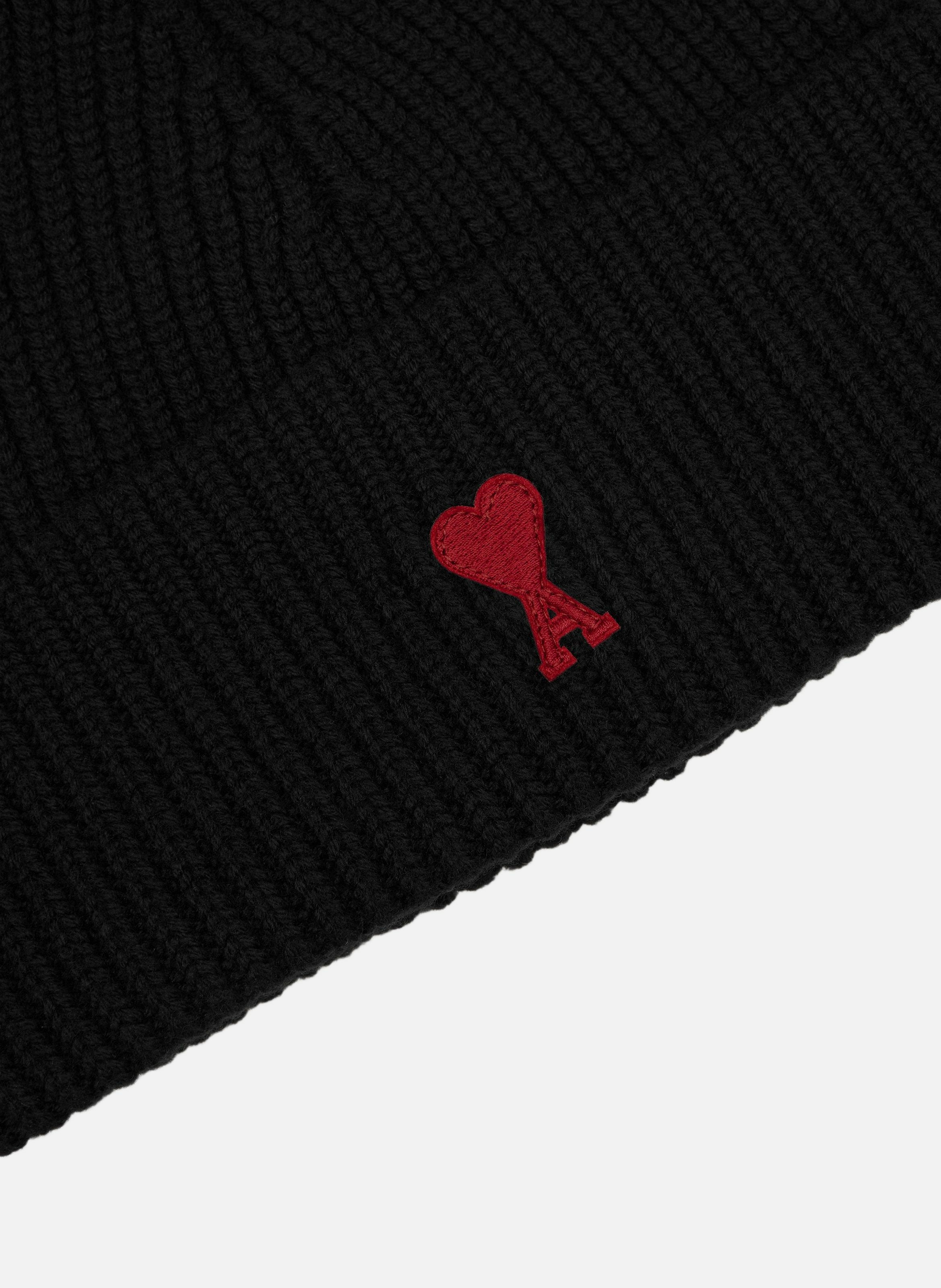 Bonnet ami de coeur rouge unisexe AMI PARIS Noir