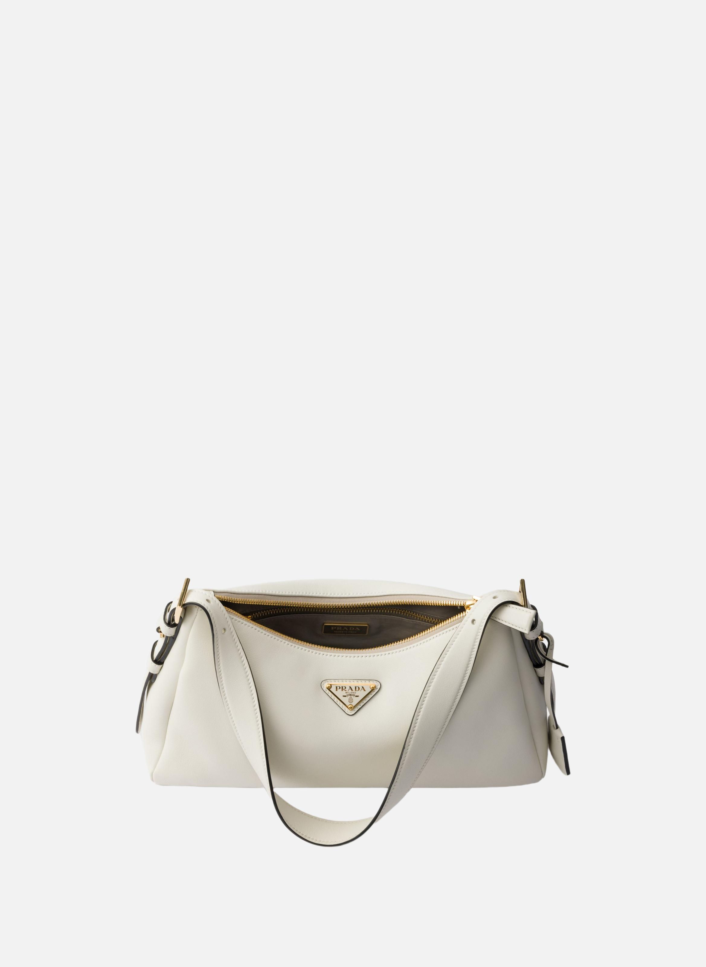 Sac porté épaule prada aimée en cuir PRADA Blanc