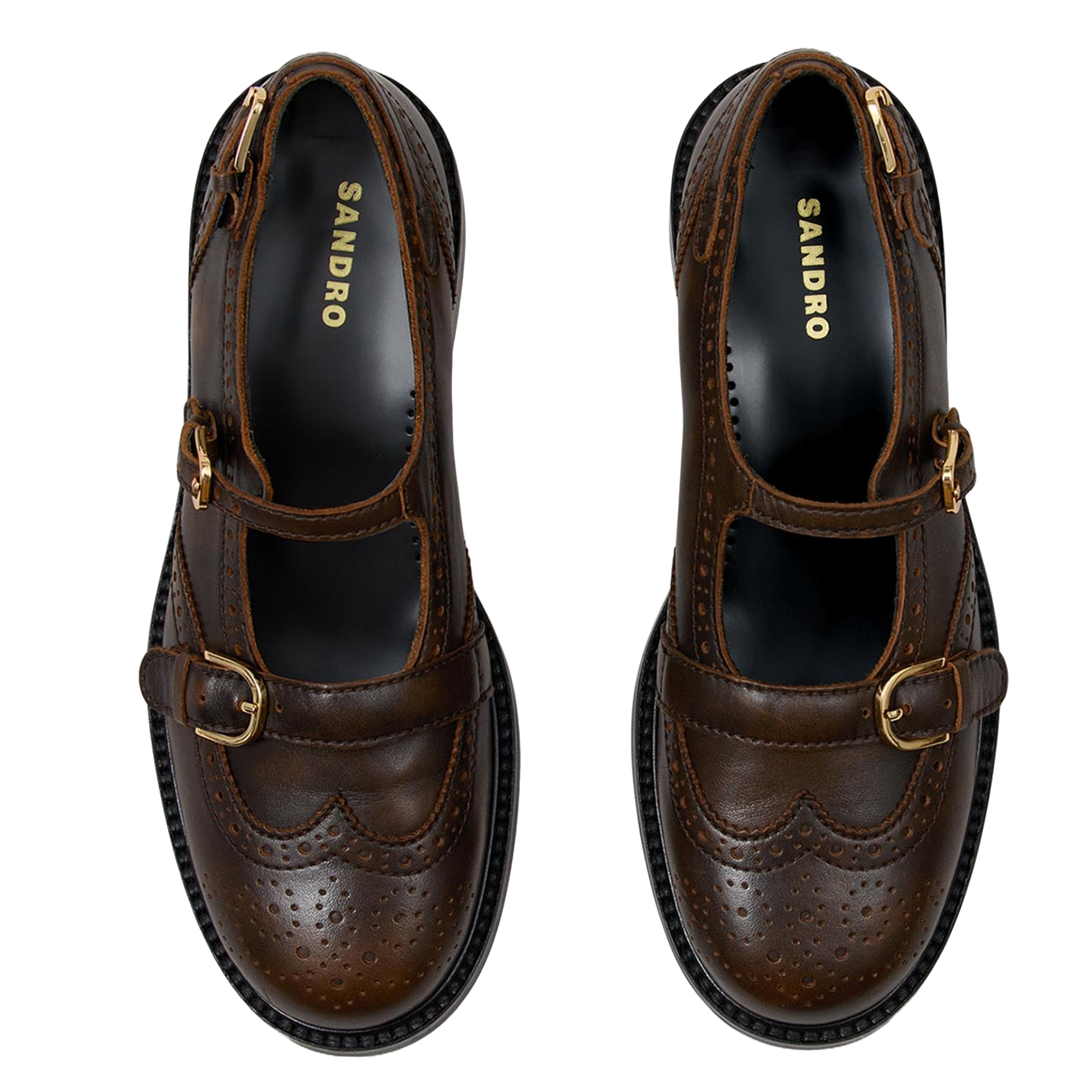 Mocassins en cuir SANDRO Marron