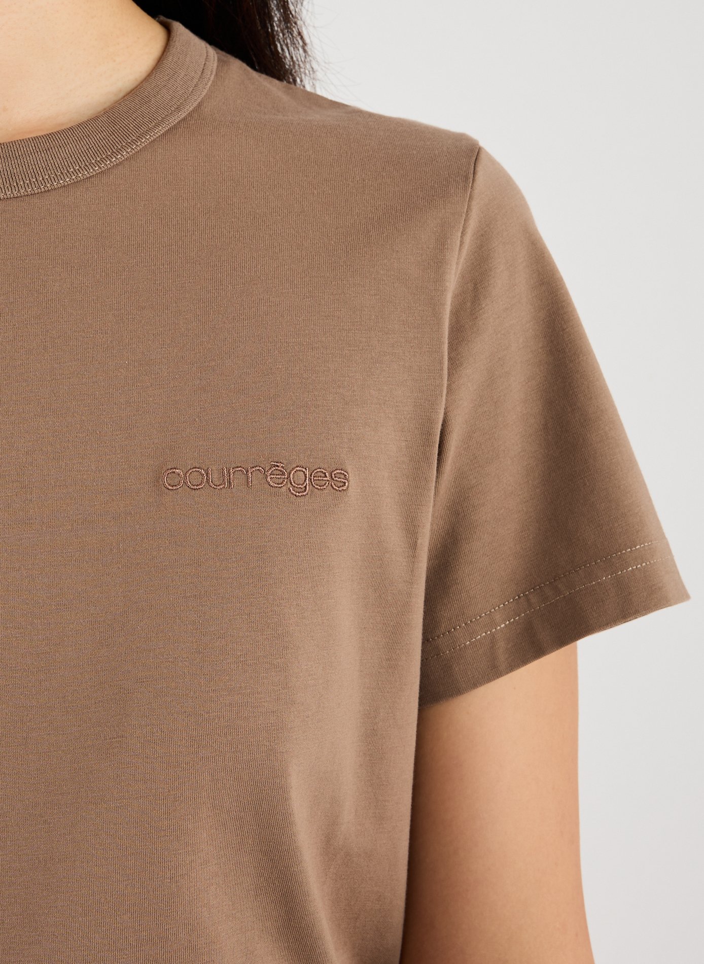 Classic Cotton T-Shirt COURRÈGES Brown