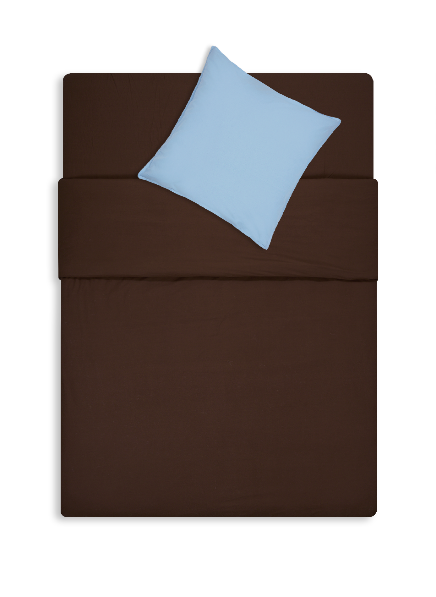 Cotton percale duvet cover Brown