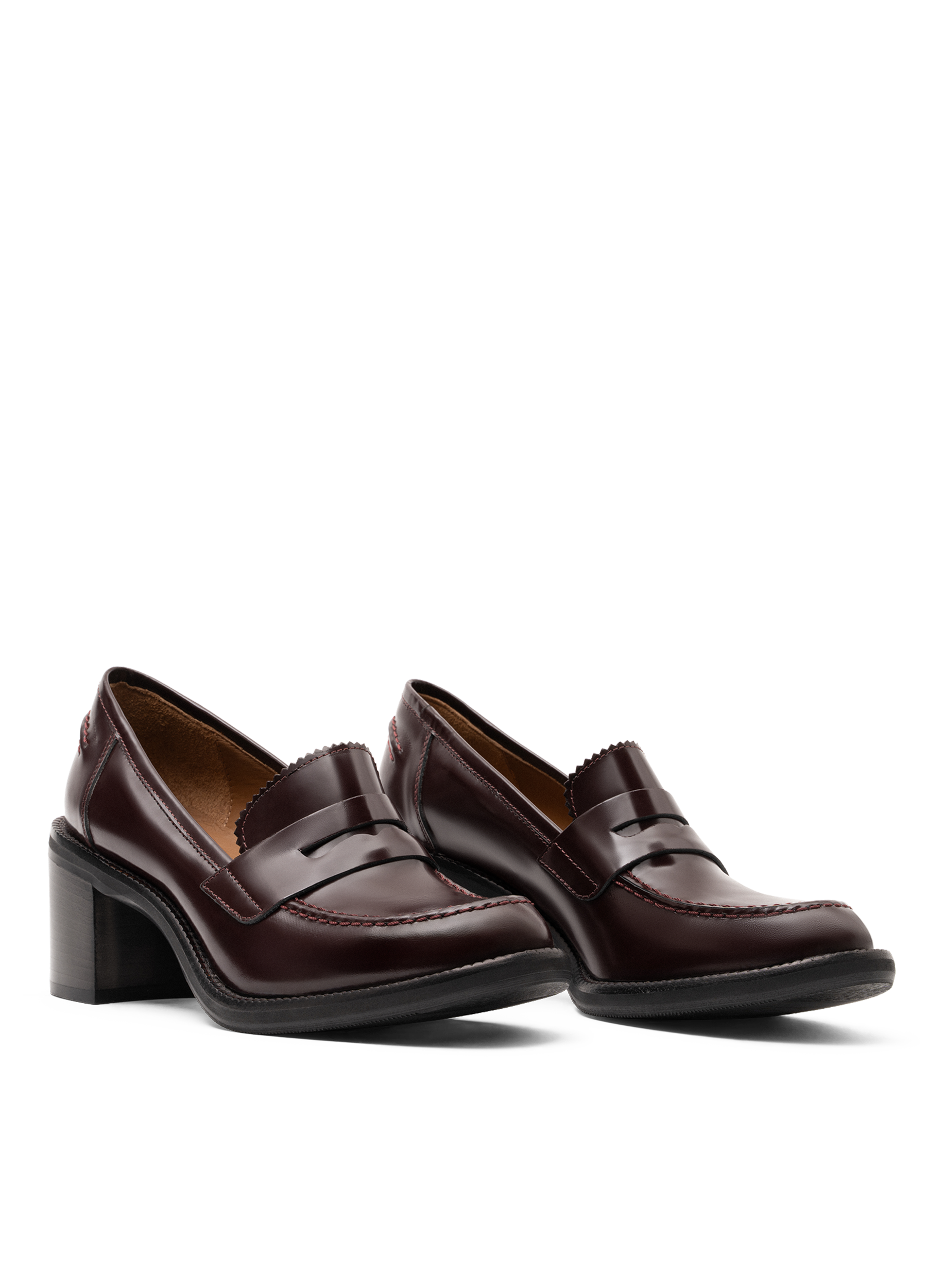 Mocassins oxford en veau brossé PARALLELE Rouge