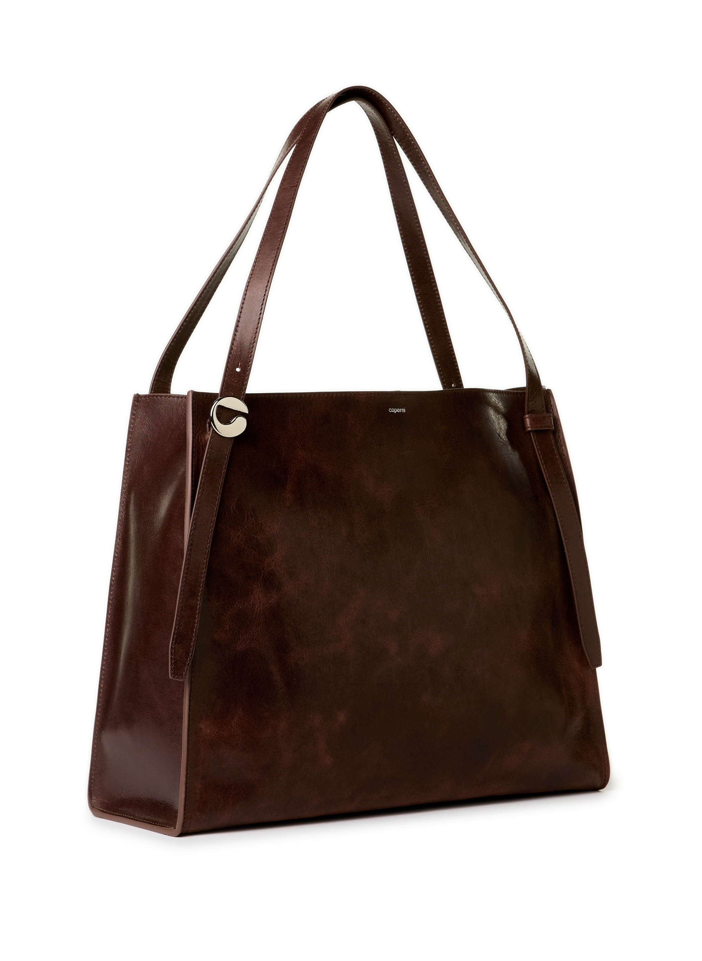 Sac cabas en cuir de vache COPERNI Marron