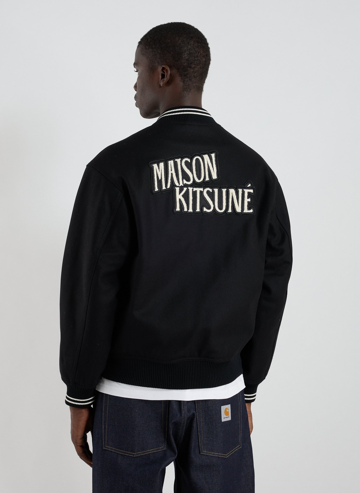 Wool-blend bomber jacket MAISON KITSUNÉ Black
