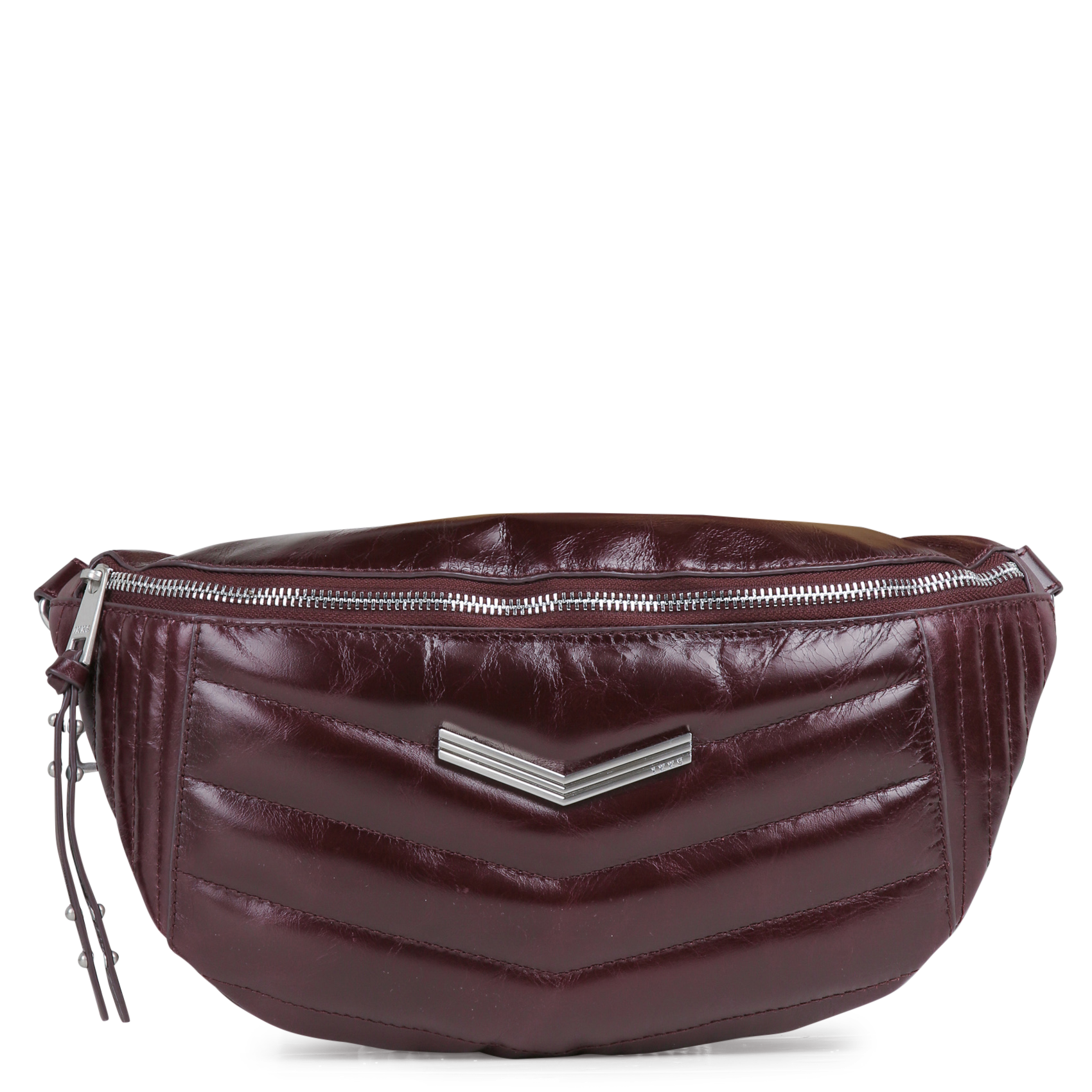Sac banane matelassé à zip en cuir the 1 pocket belt IKKS Violet