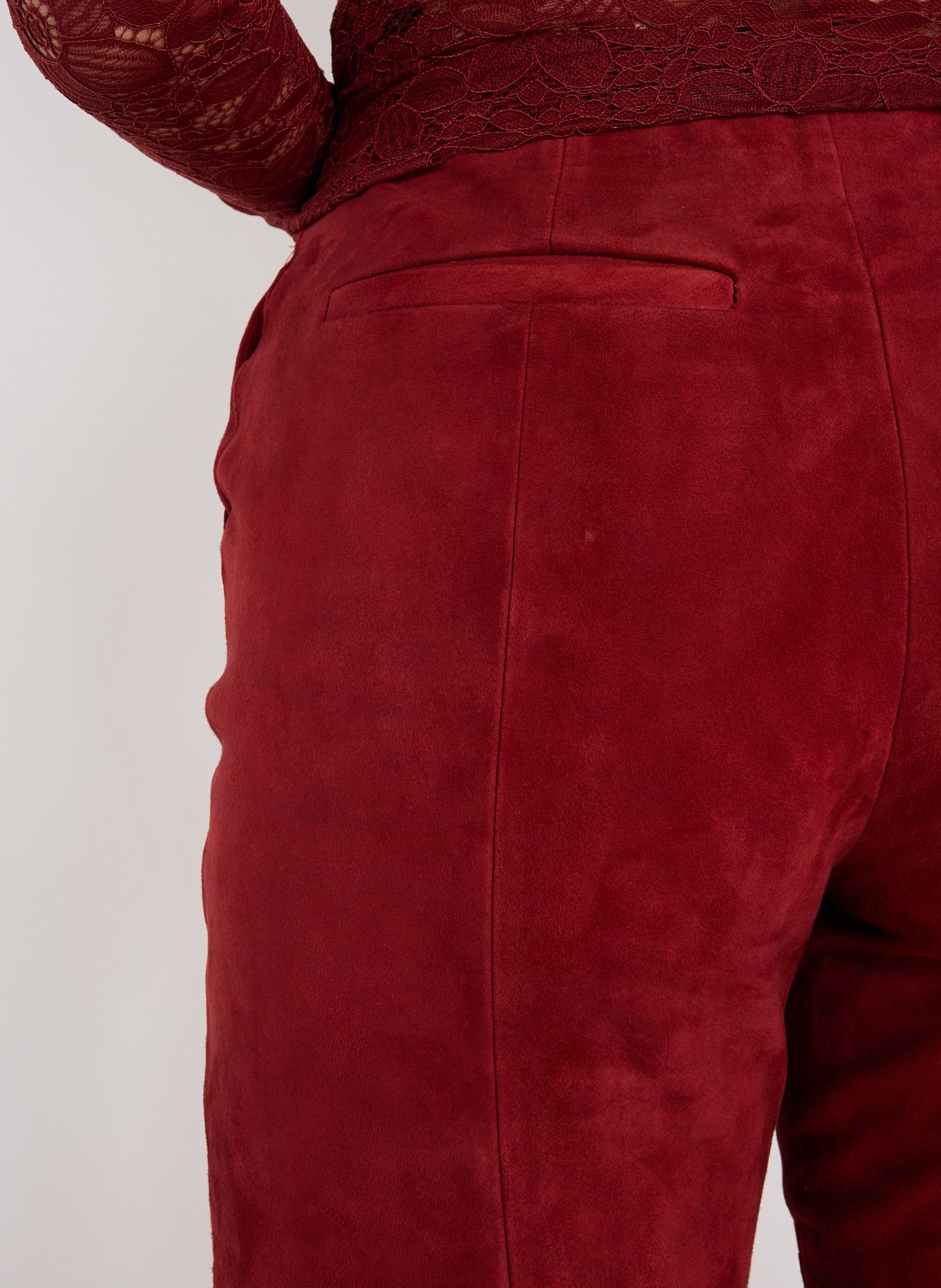 Flare leather pants in suede cowhide TOPSHOP Orange