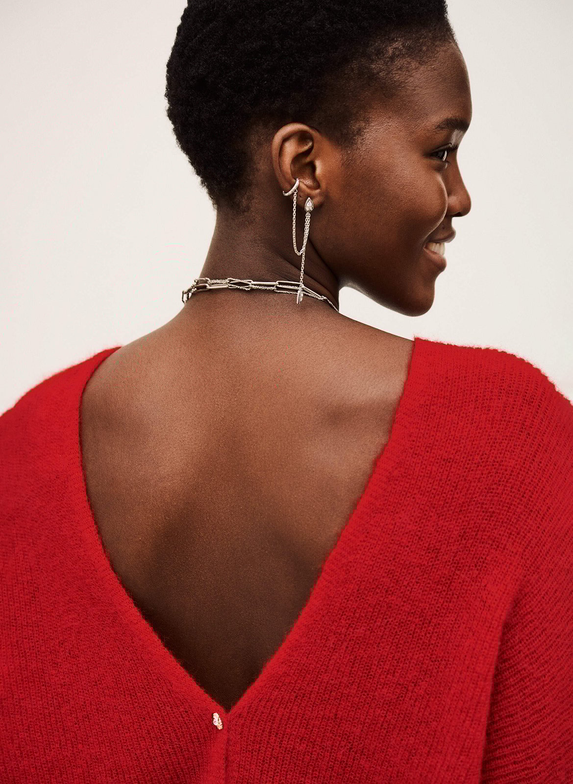 Pull droit col rond en maille isaac BA&SH Rouge