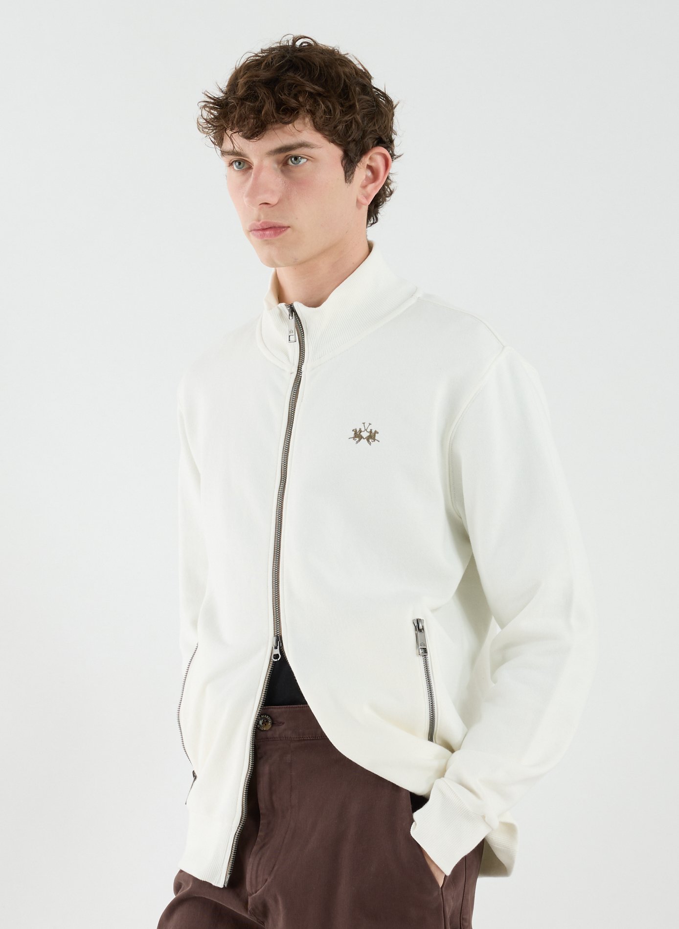 Gilet col montant en coton LA MARTINA Blanc