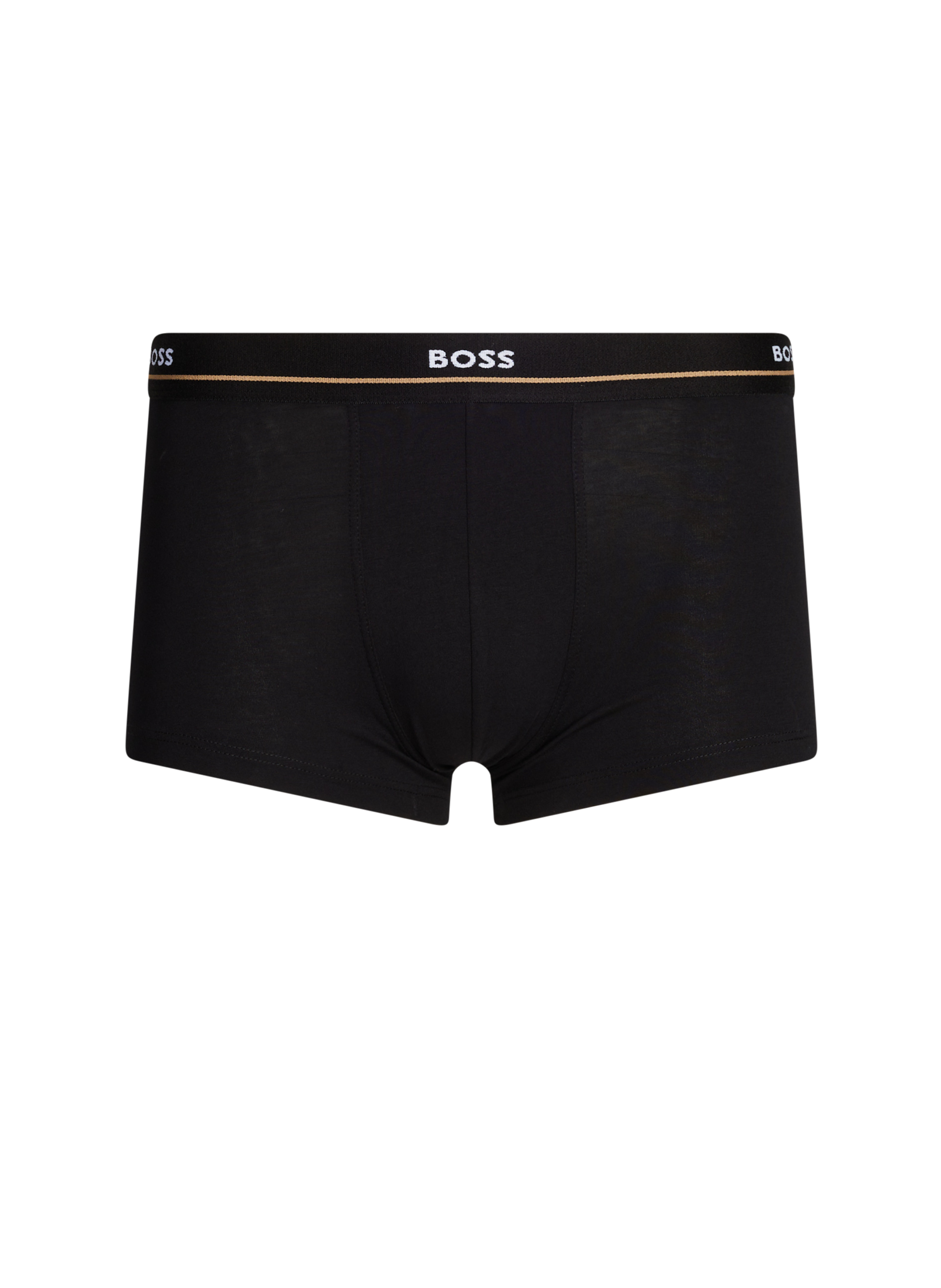 Lot de cinq boxers en coton stretch avec taille à logo BOSS Noir