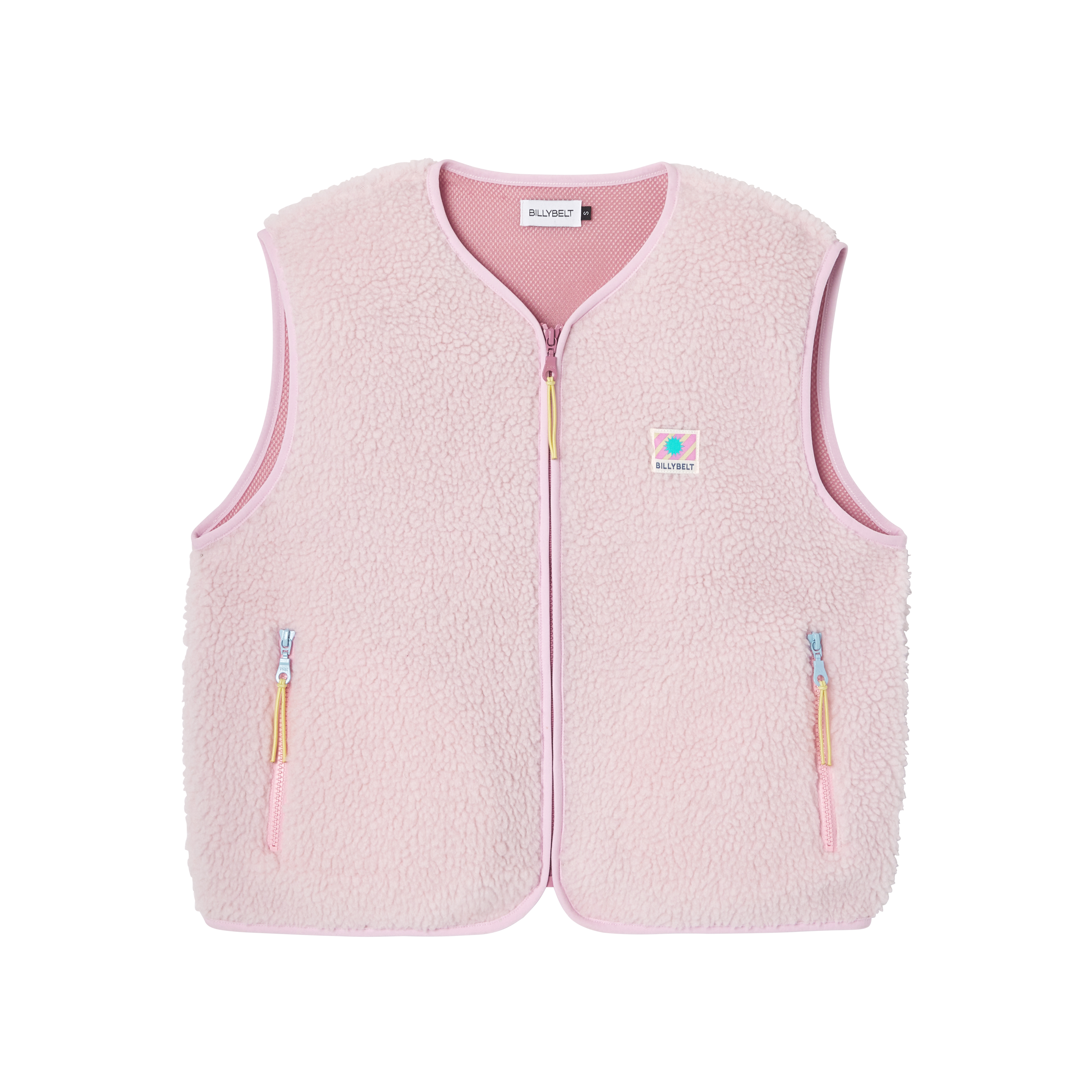 Veste sherpa zippée sans manches BILLYBELT Rose