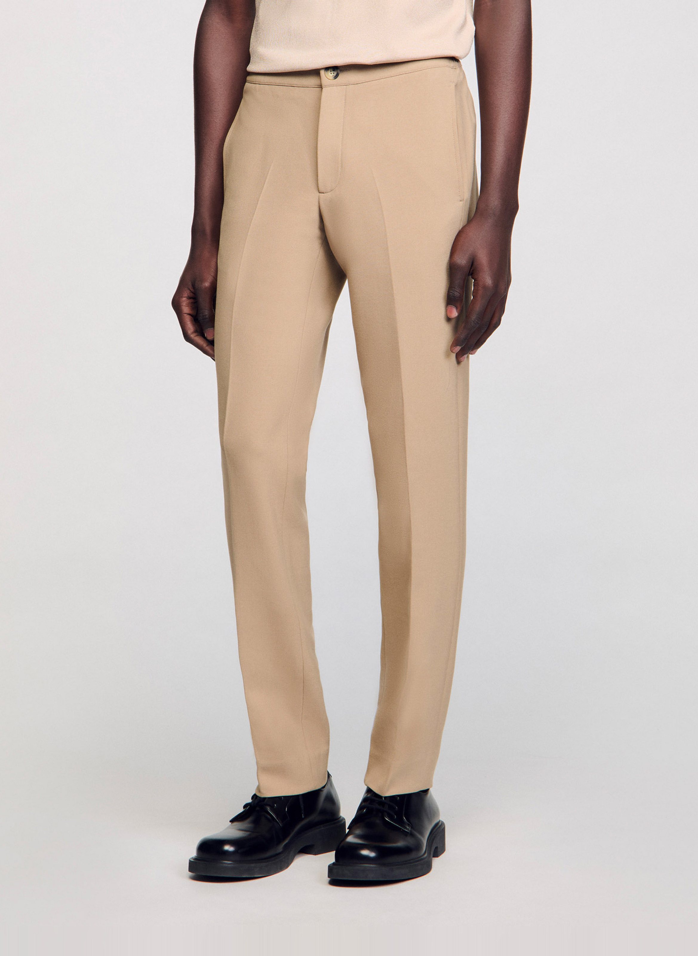 Pantalon droit SANDRO Beige