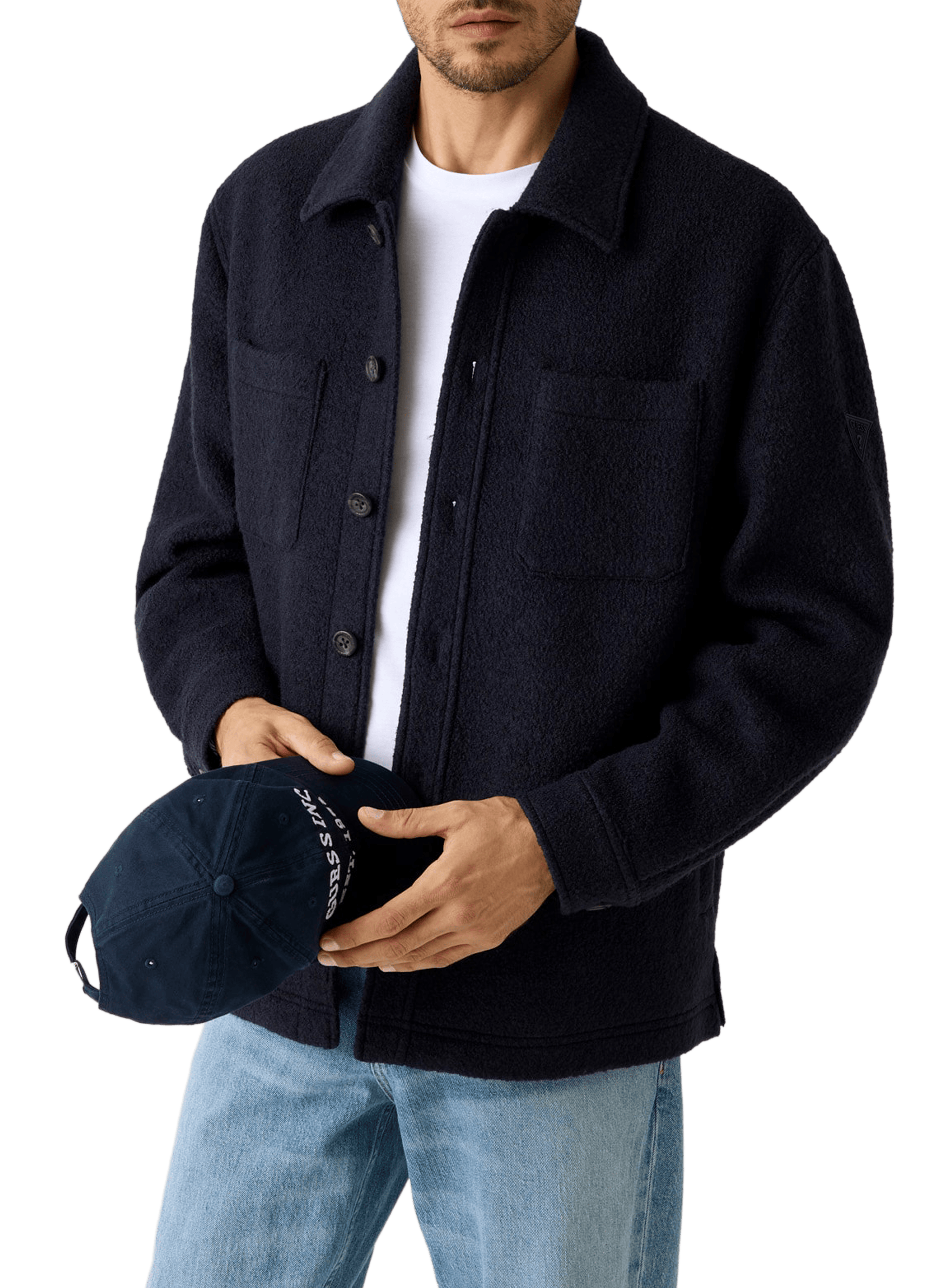 Wool-blend overshirt GUESS Blue