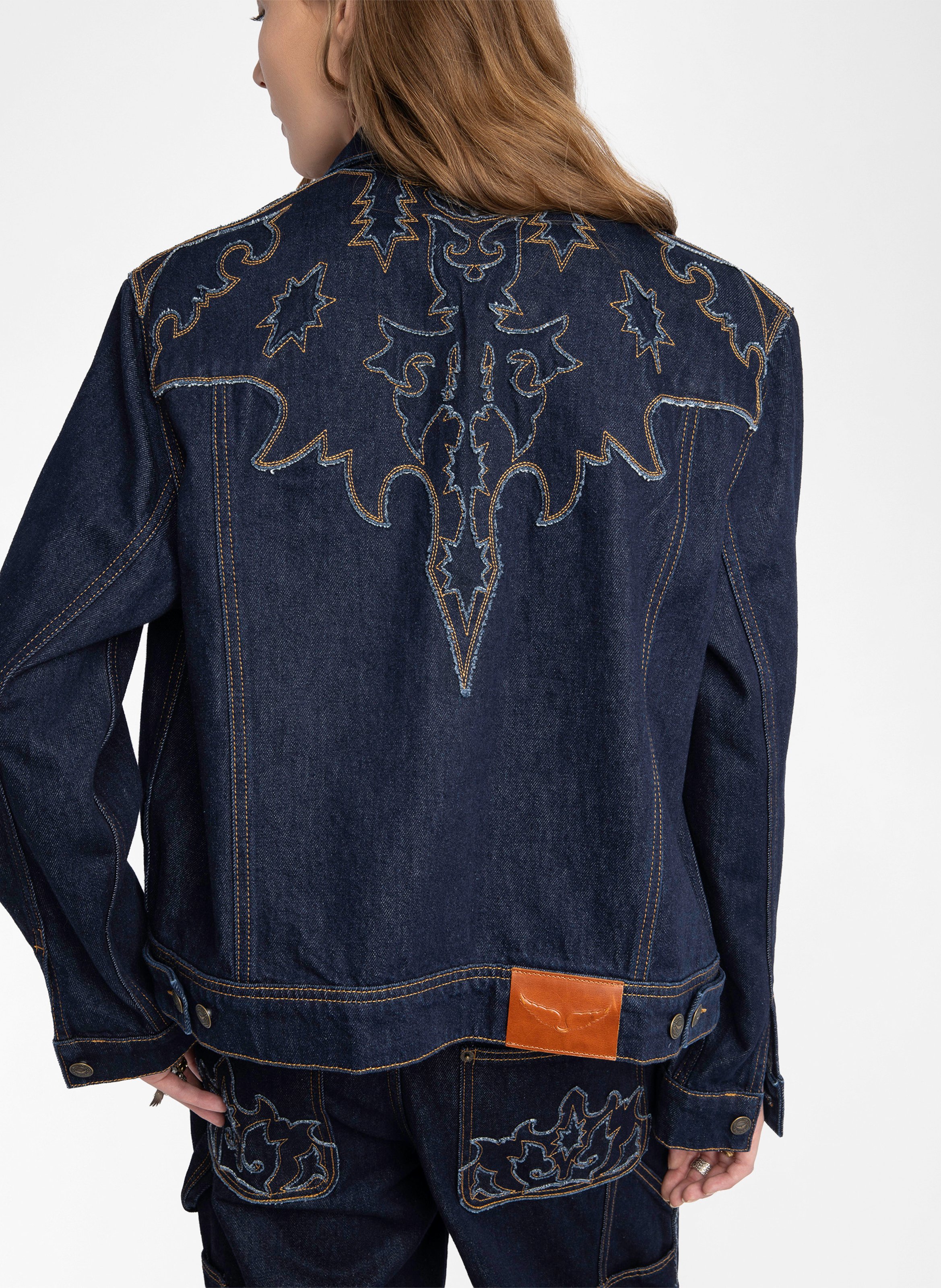 Veste col classique en denim de coton bases ZADIG&VOLTAIRE Bleu