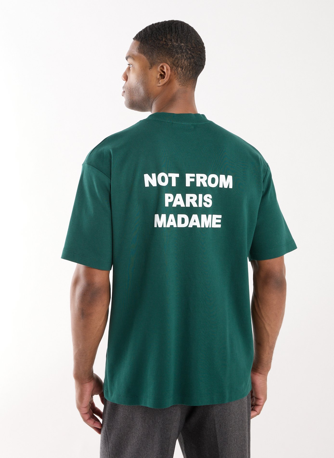 T-Shirt ample sérigraphié en coton DROLE DE MONSIEUR Vert