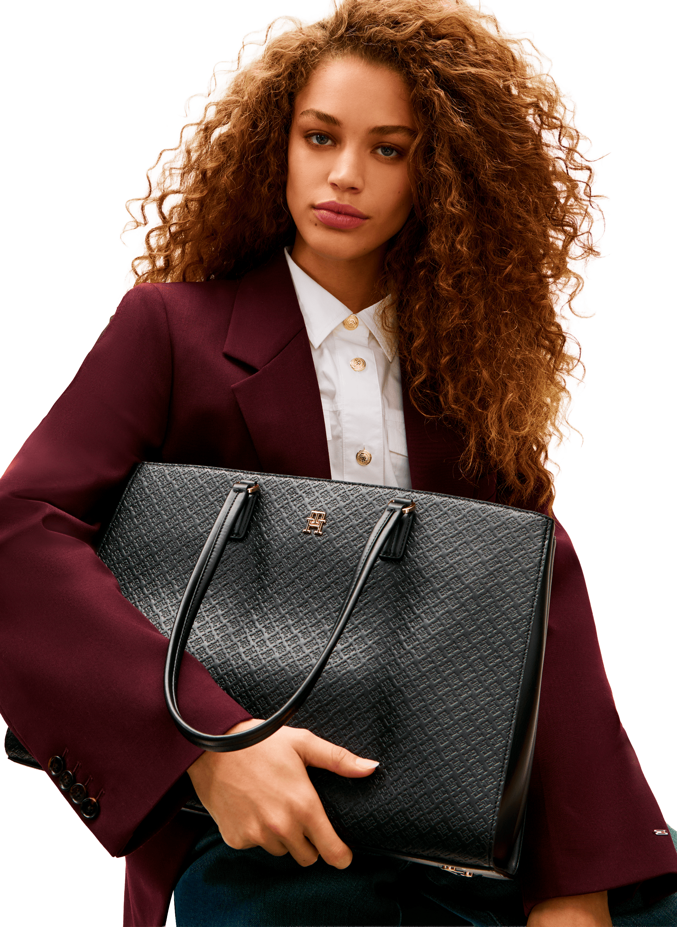 Sac à main à monogramme TH TOMMY HILFIGER Noir