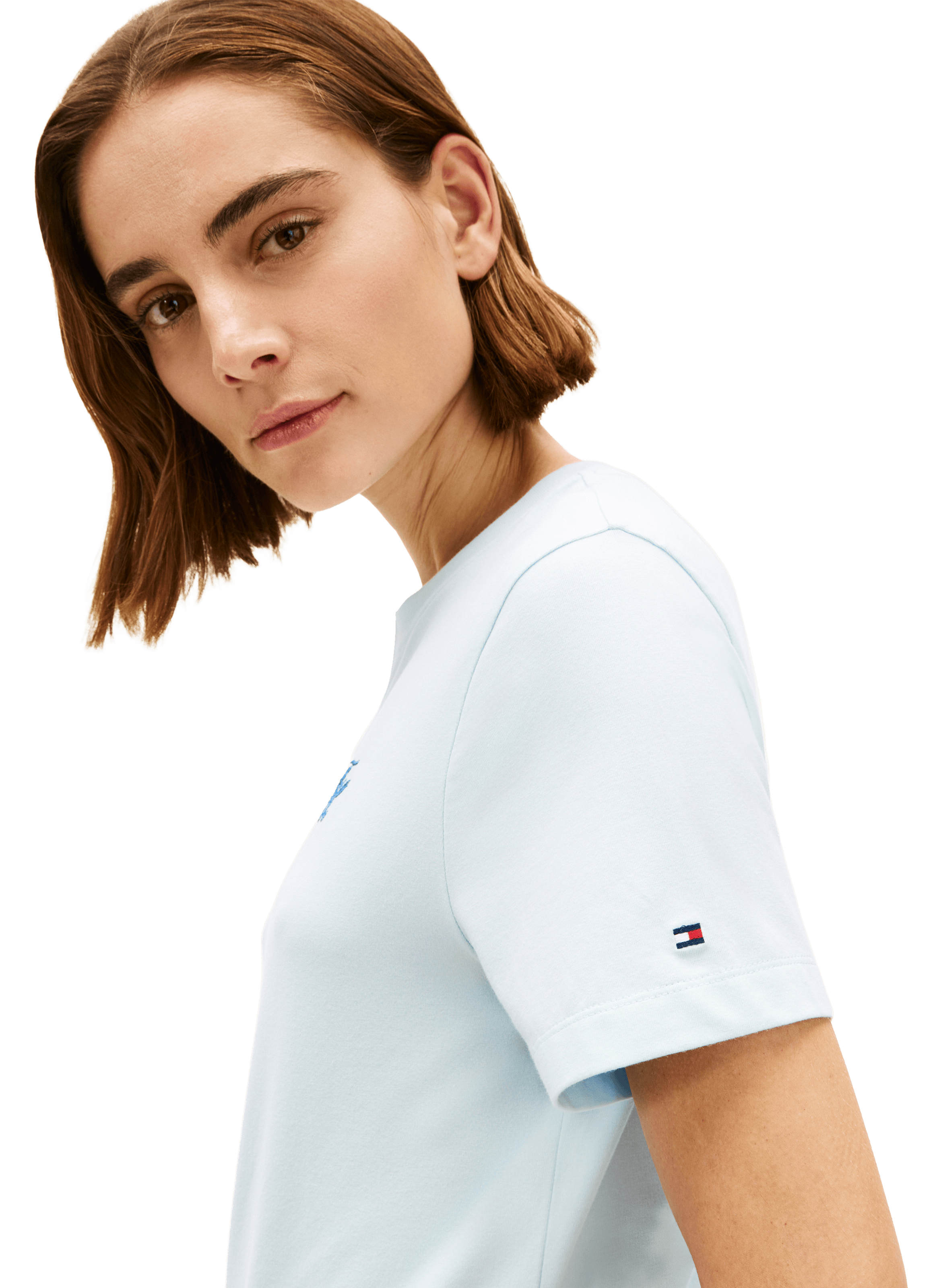 T-shirt avec logo en coton TOMMY HILFIGER Bleu