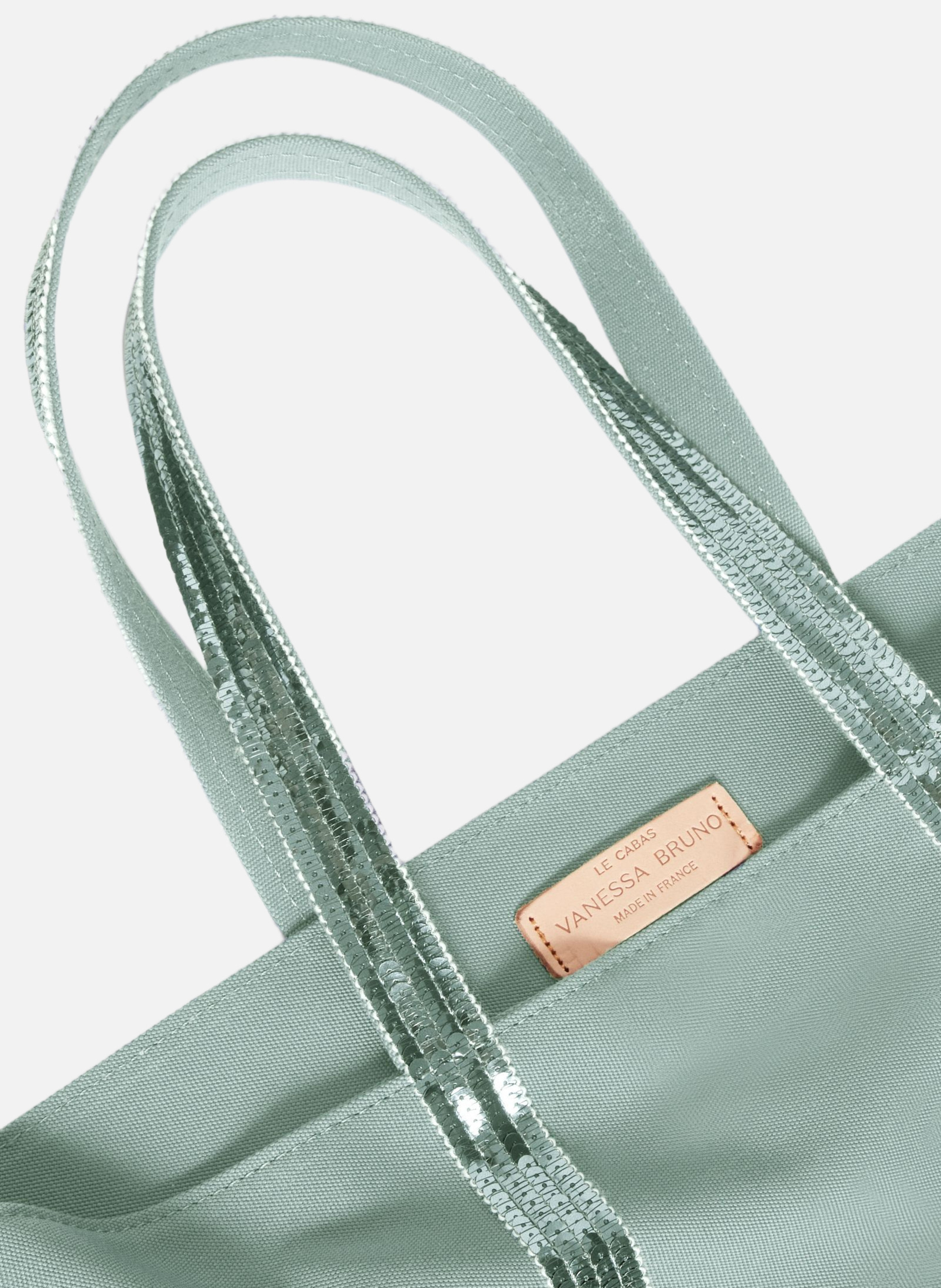 Cabas m zippé en toile VANESSA BRUNO Vert