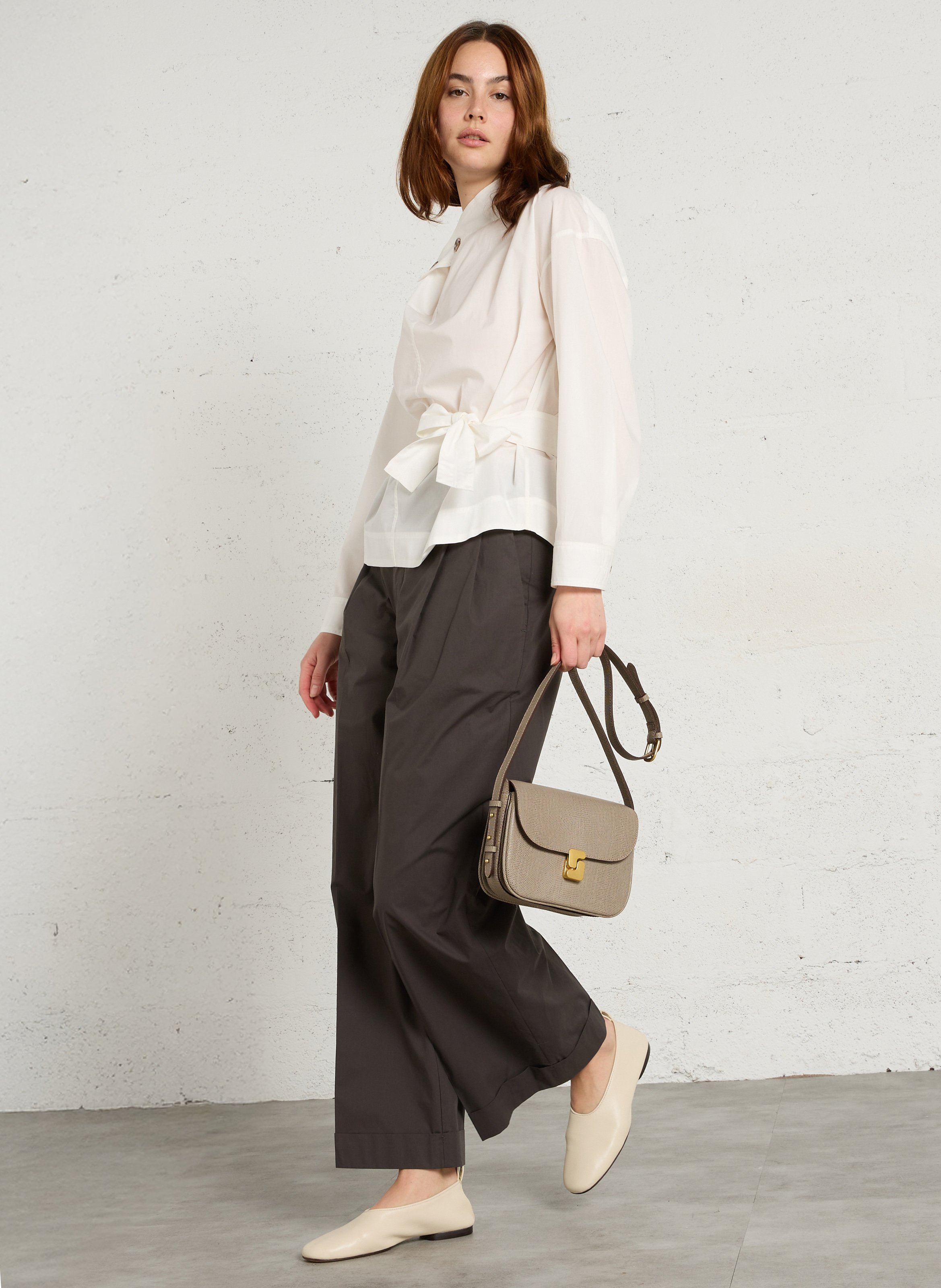 Sac bandoulière en cuir bellissima mini SOEUR Gris