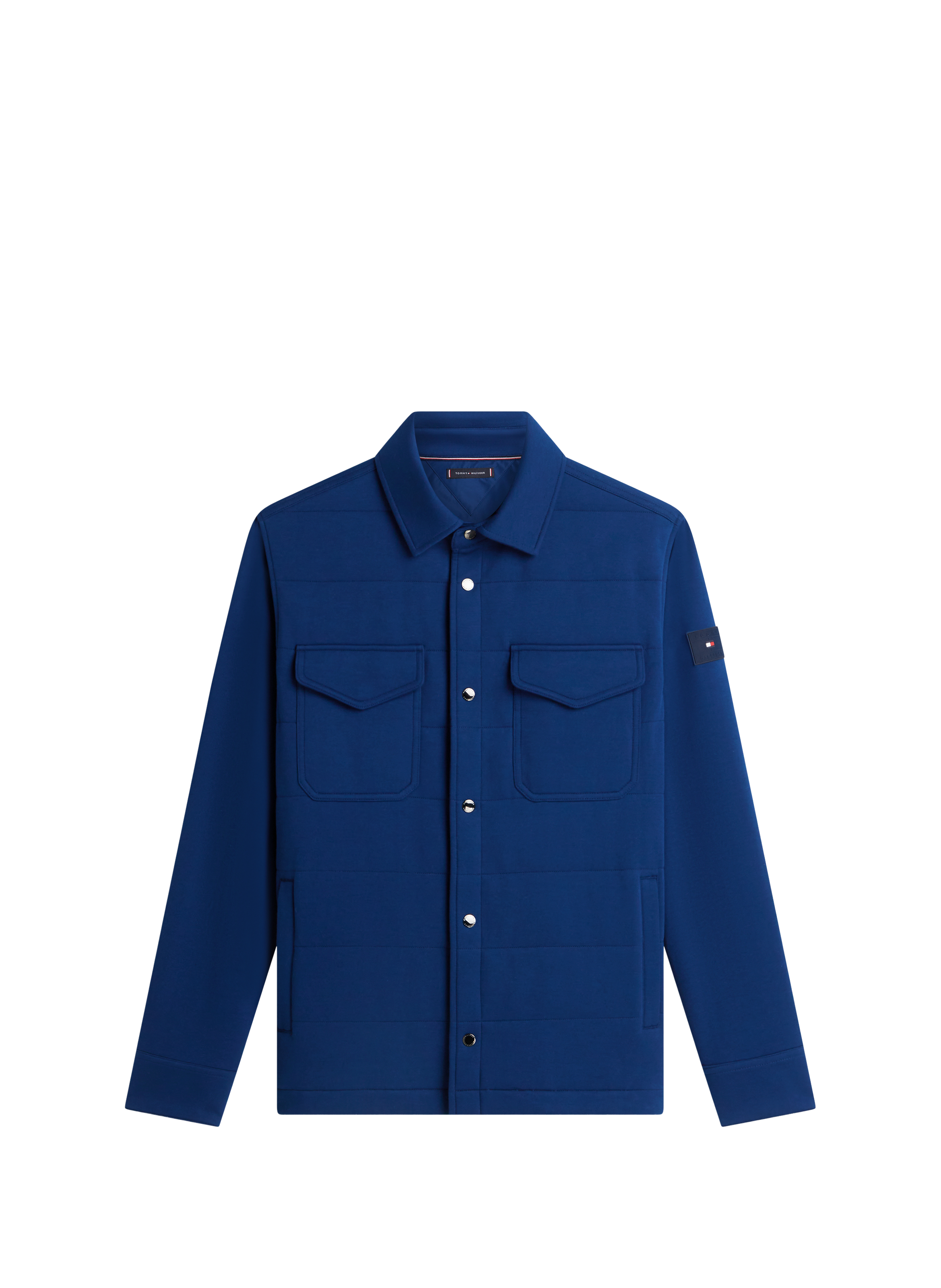 Straight cotton-blend overshirt TOMMY HILFIGER Blue