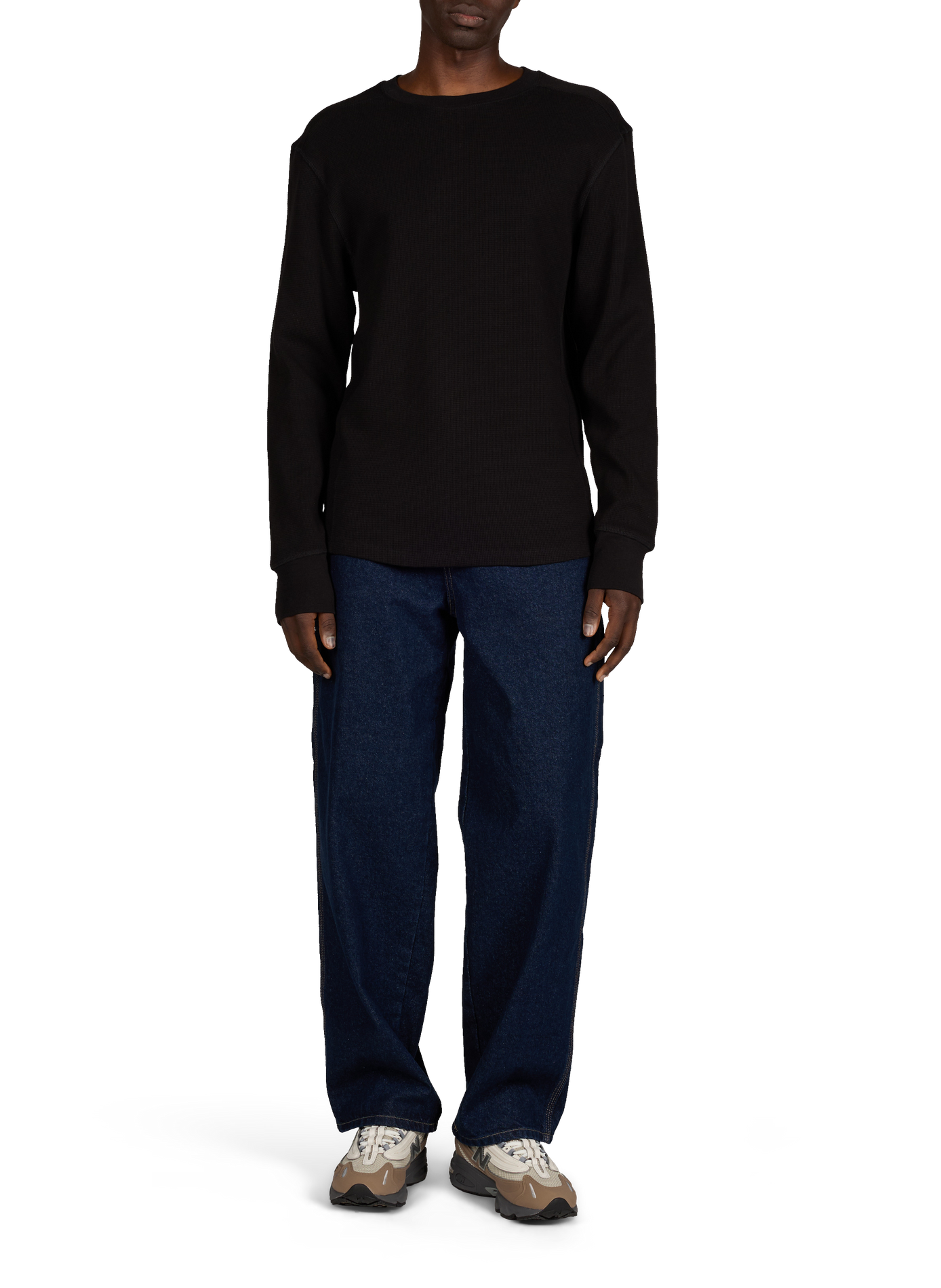 Thermal cotton piqué sweater ENTIRE STUDIOS Black