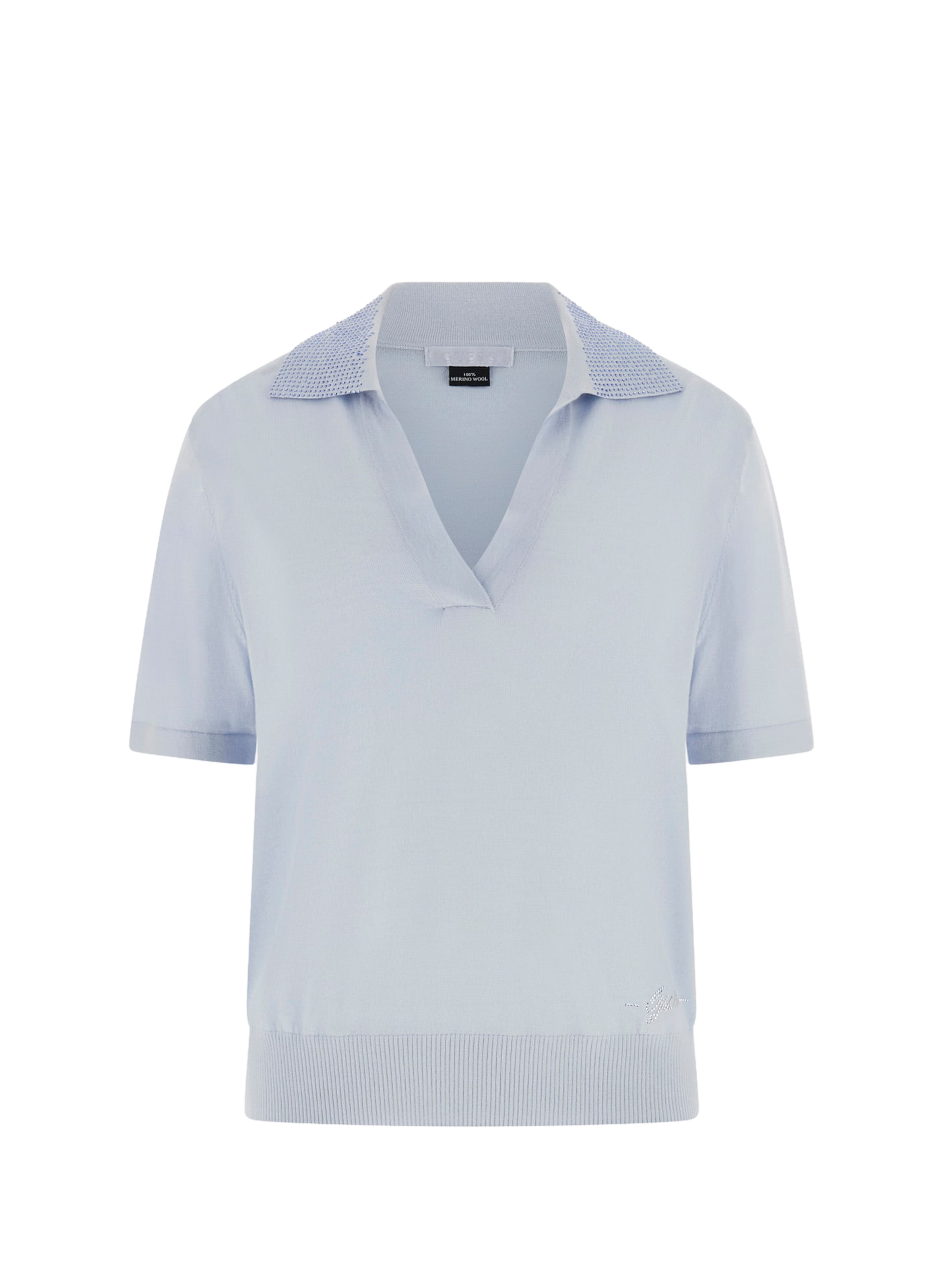 Korte mouw wollen polo GUESS Blauw