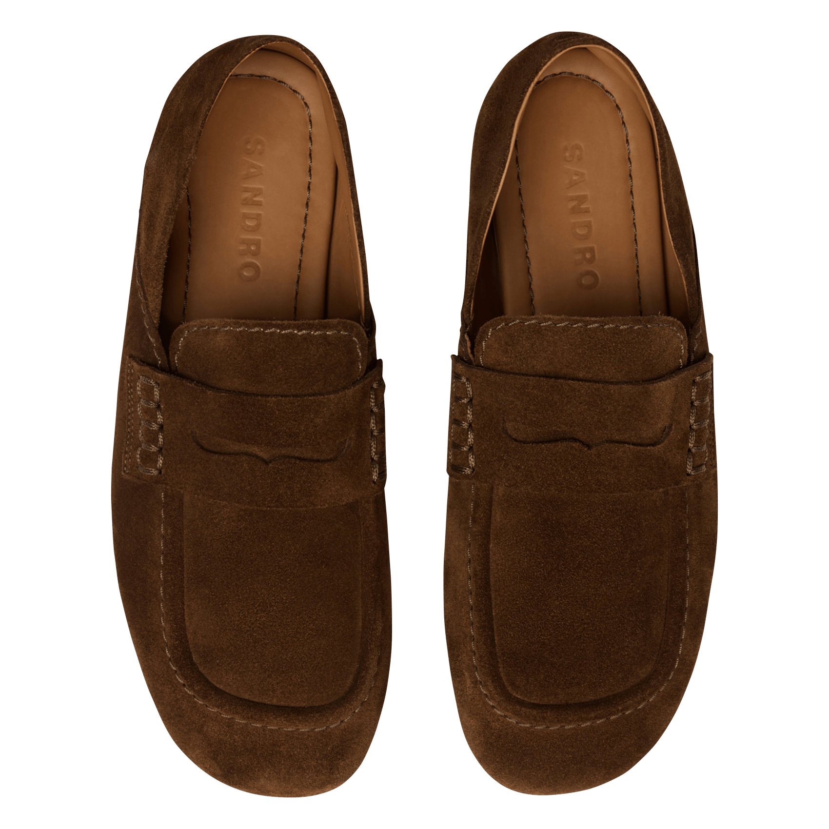 Mocassins en cuir velours SANDRO Marron