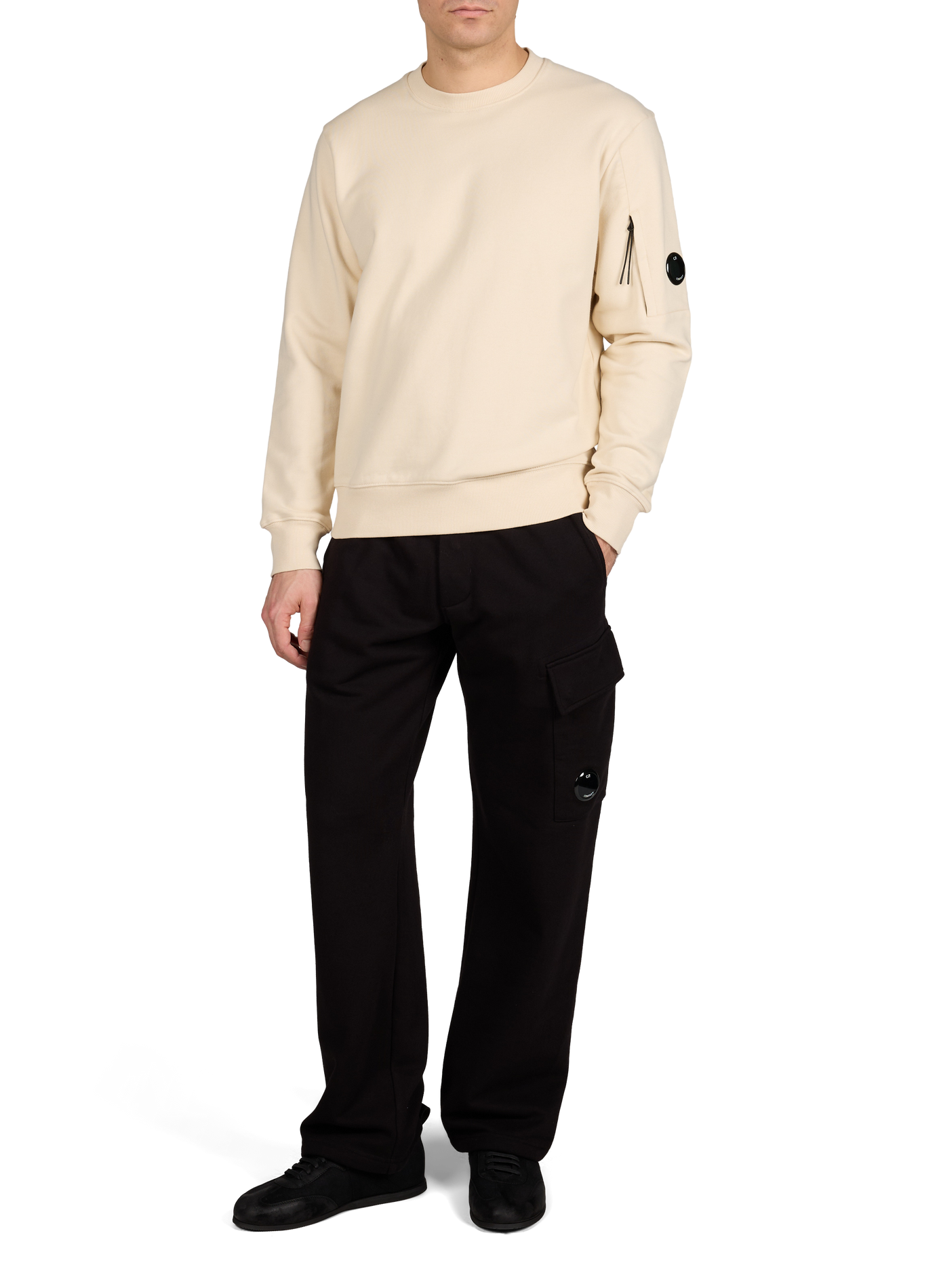 Straight-leg cotton joggers CP COMPANY Black