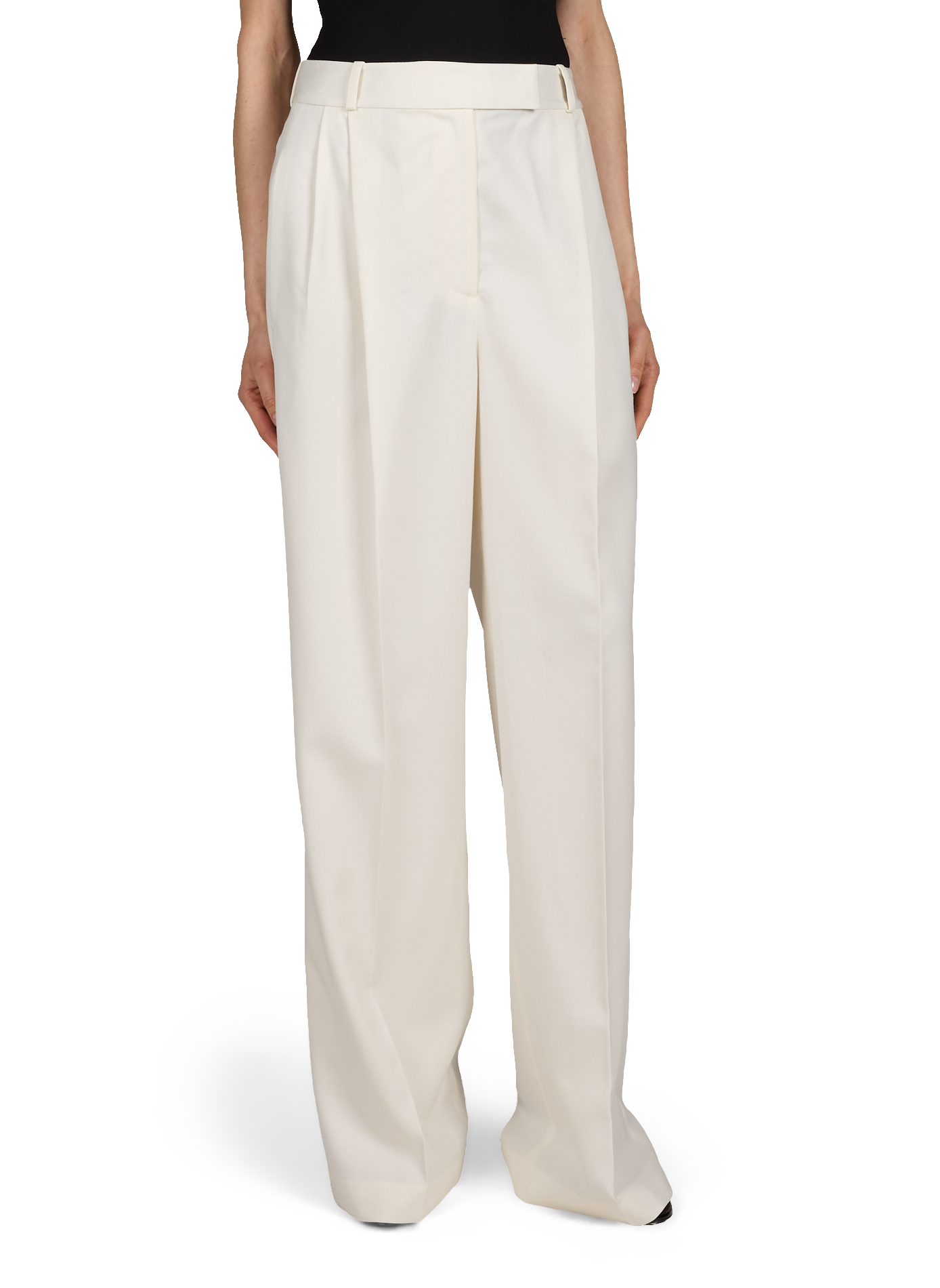 Pantalon large en laine mélangée ROHE FRAMES Blanc