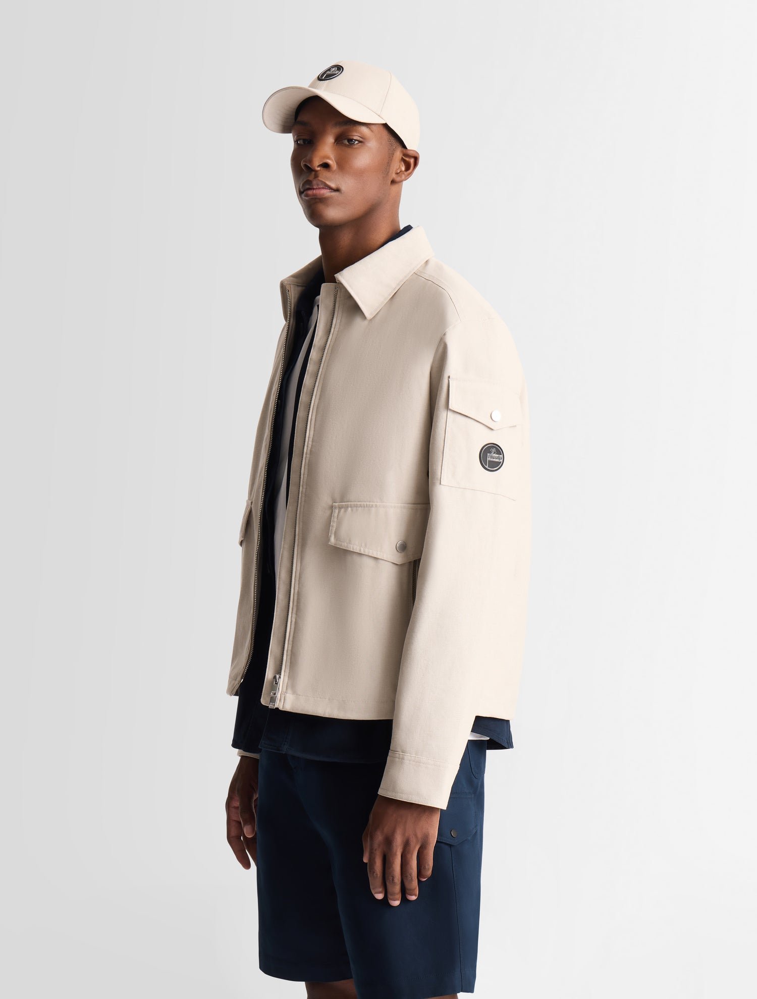 Blouson fralis chambray col chemise coupe regular FUSALP Blanc