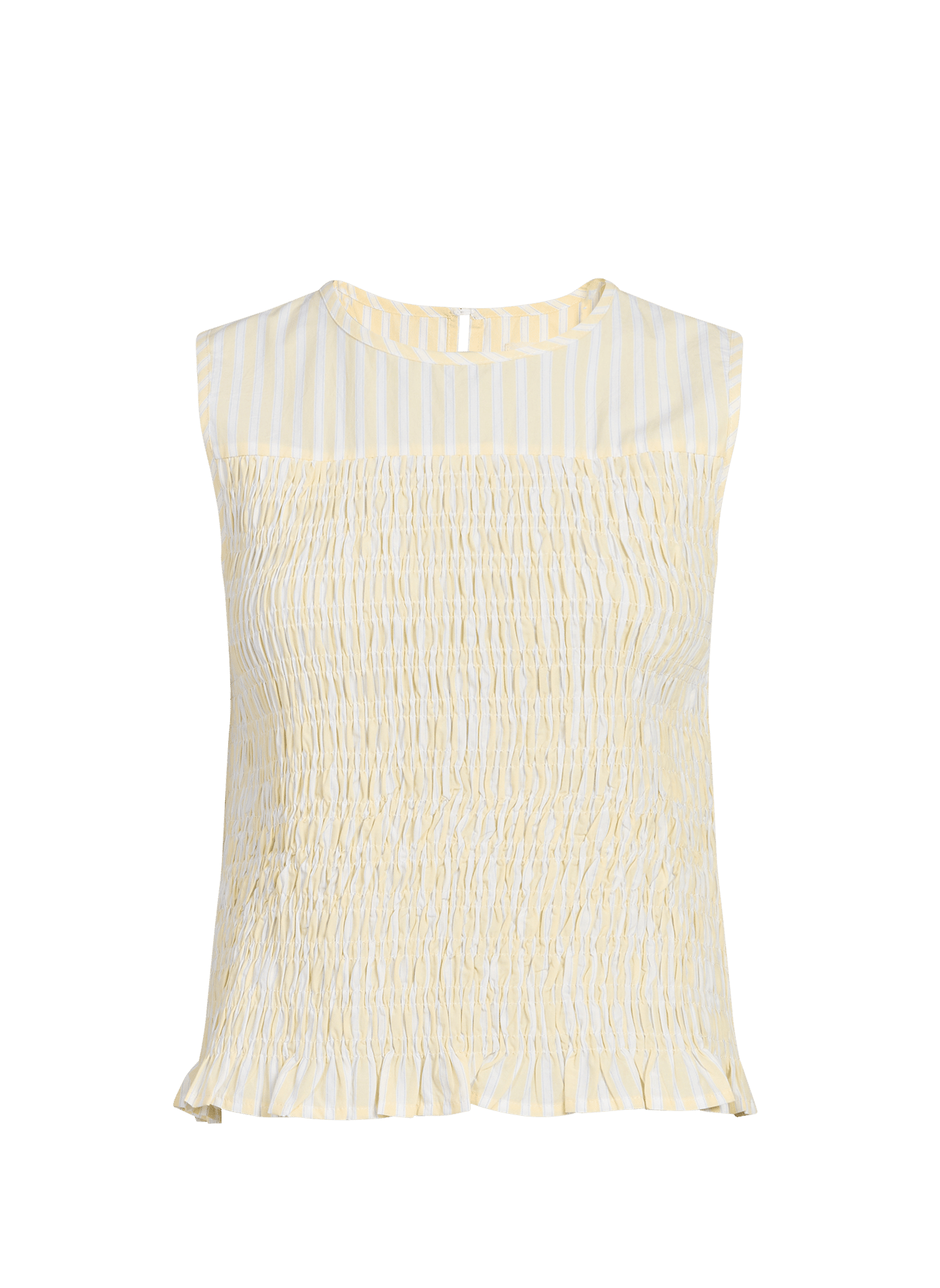 Smocked Cotton Cerise Top GARANCE Yellow