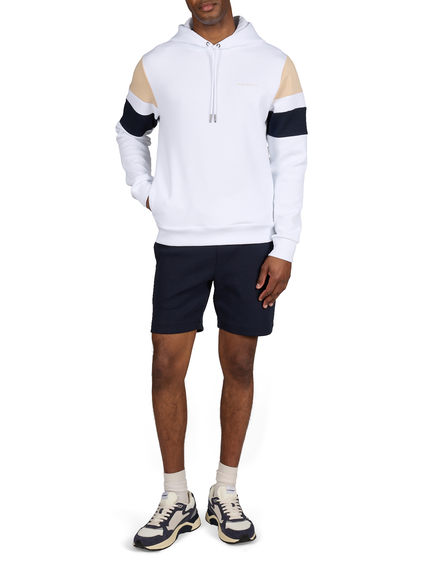 Sweat à capuche en coton mélangé HACKETT Blanc