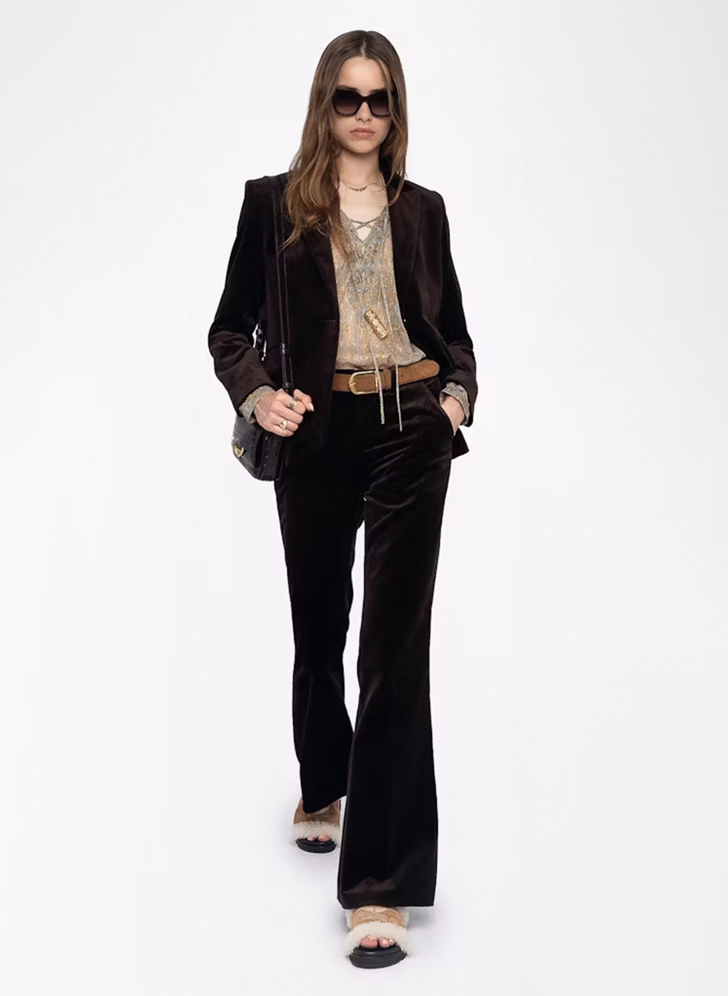 Pantalon velours en coton prevy ZADIG&VOLTAIRE Marron
