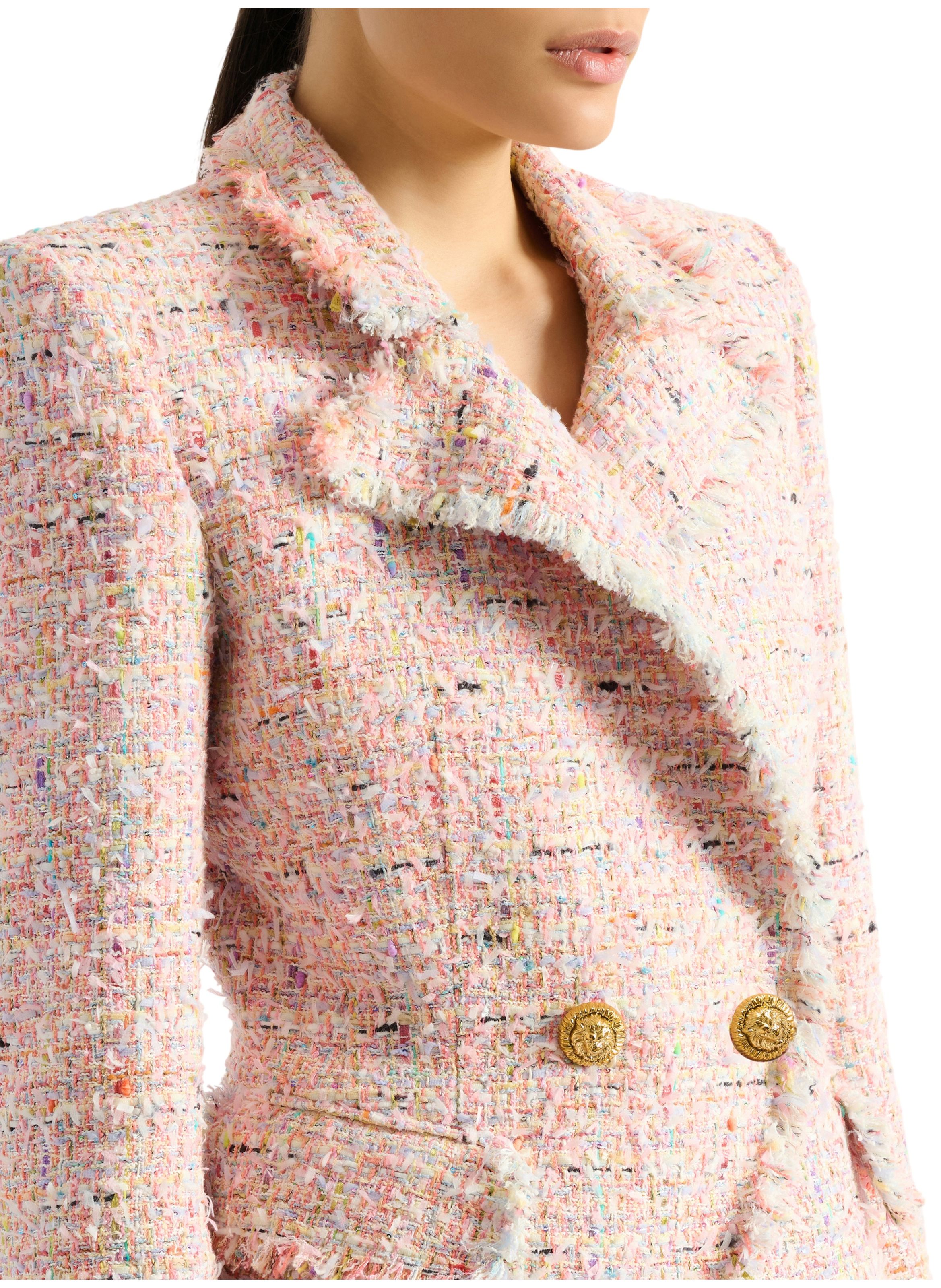 Veste 2 boutons en tweed BALMAIN Rose
