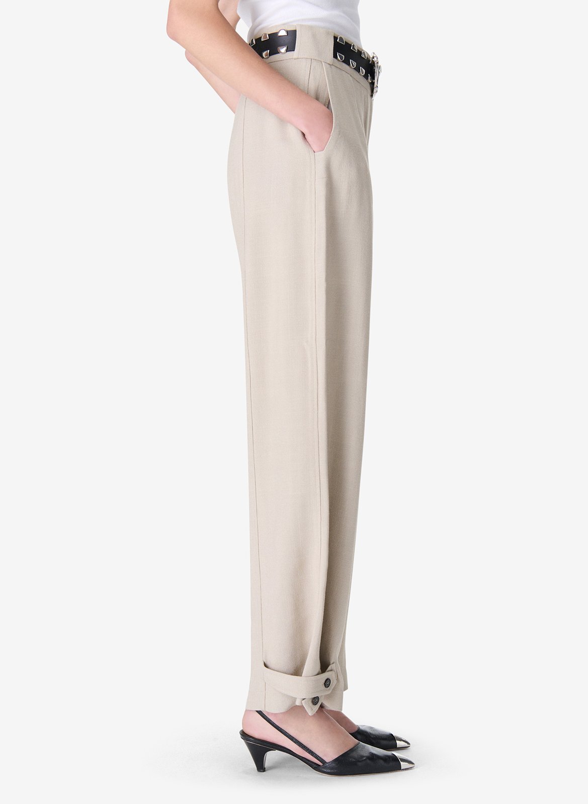 Axelle high-waisted wide-leg pants IRO Beige