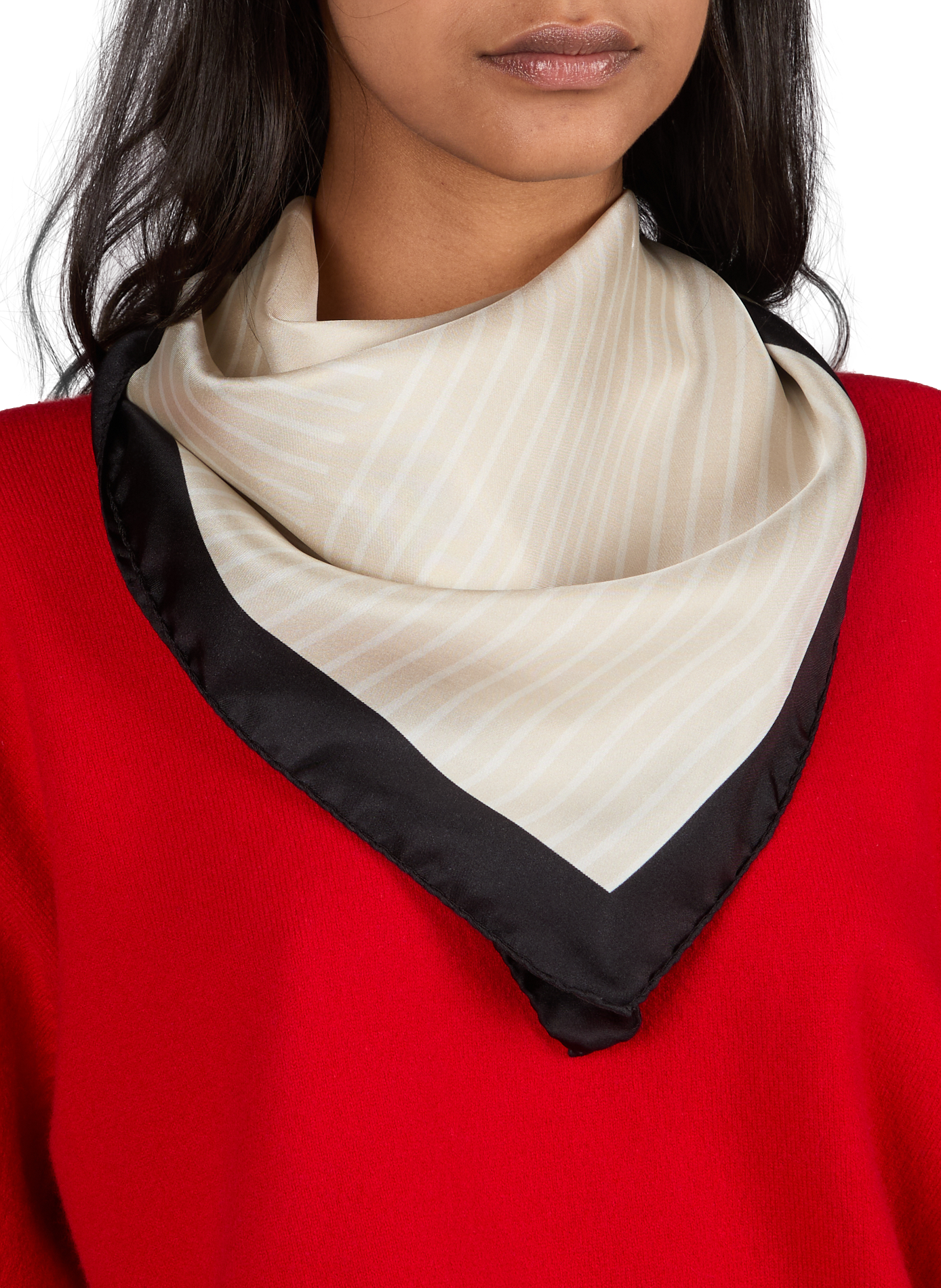 Printed silk scarf SAISON 1865 Beige