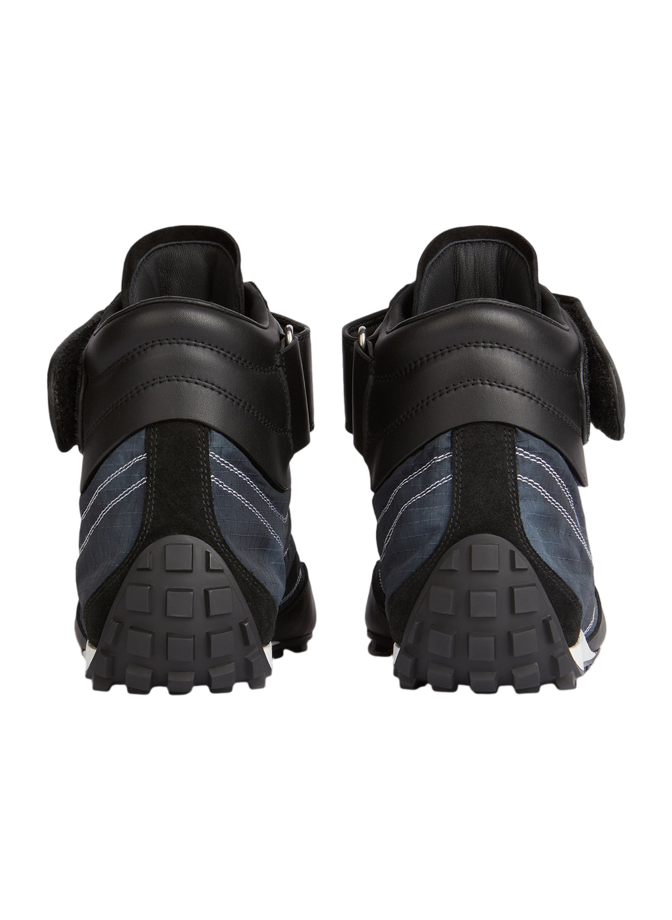 Baskets racing mid-top en nylon et cuir BALMAIN Noir