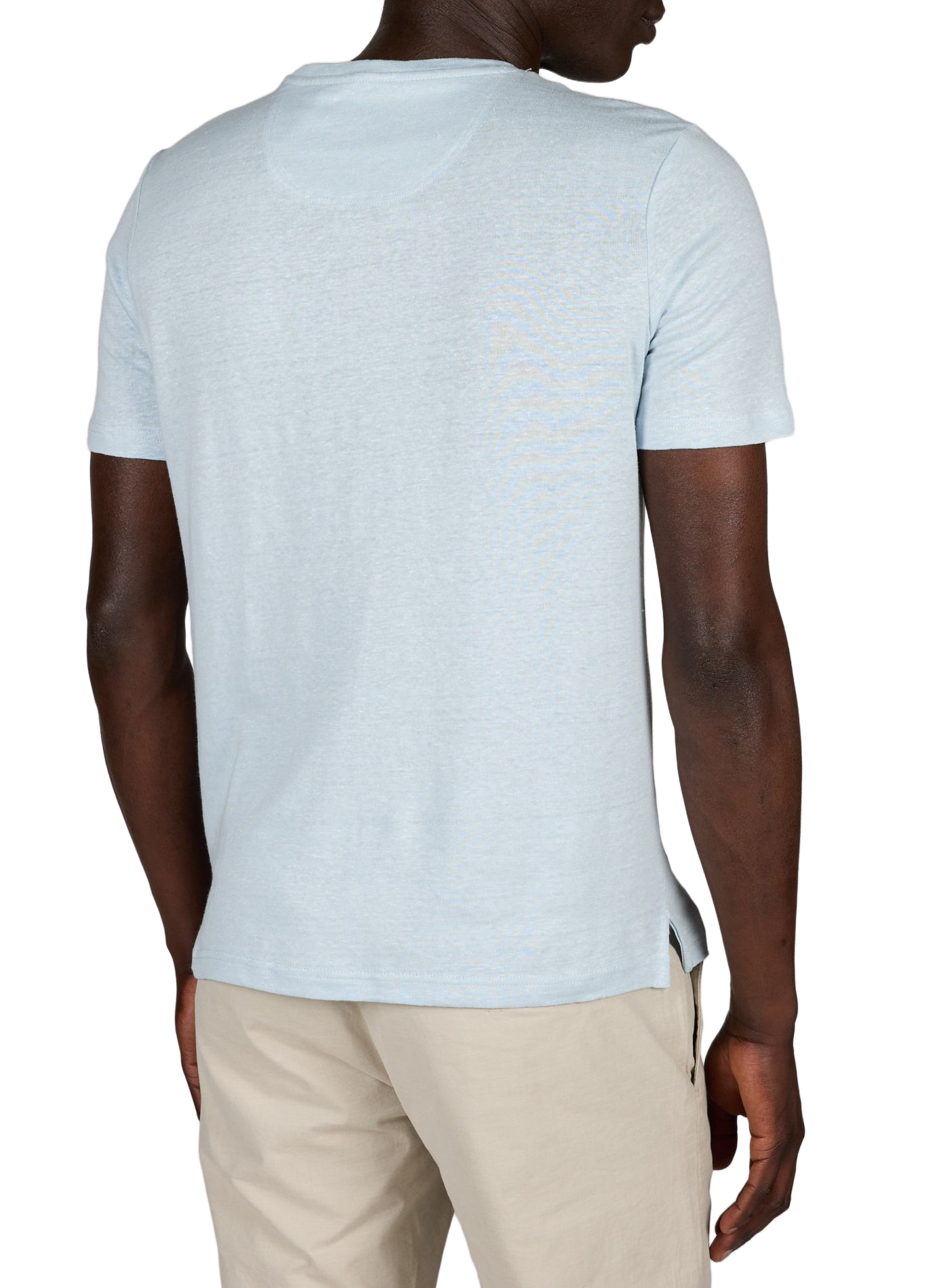 Rundhalsausschnitt T-Shirt aus Leinen PIERRE CARDIN Blau