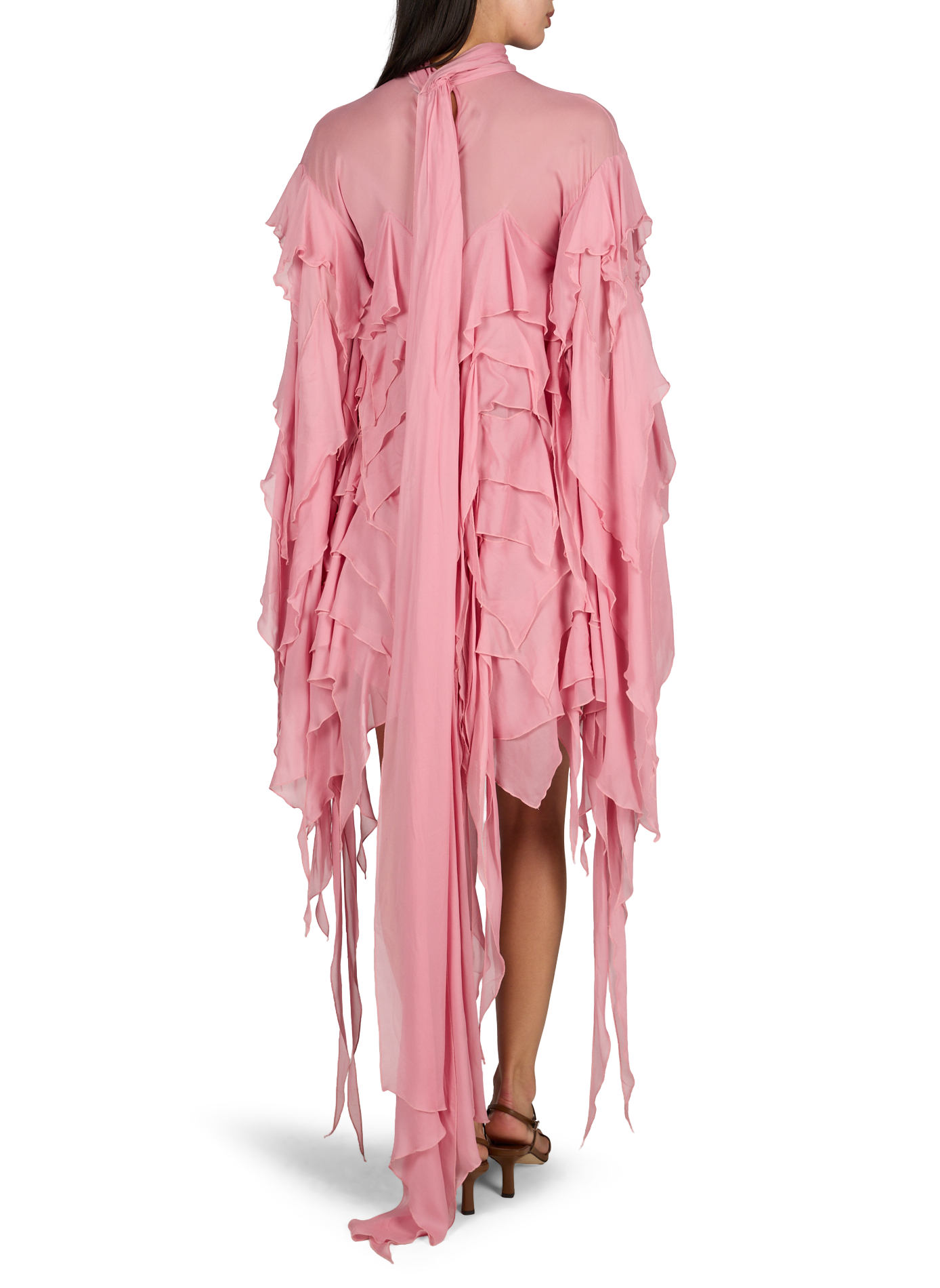Blouse with ruffles and high neck BLUMARINE Pink