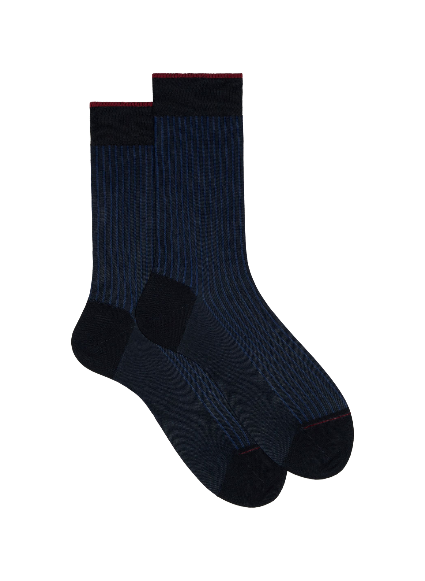 Halbhohe Twin-Rippensocken aus Baumwolle GALLO Schwarz