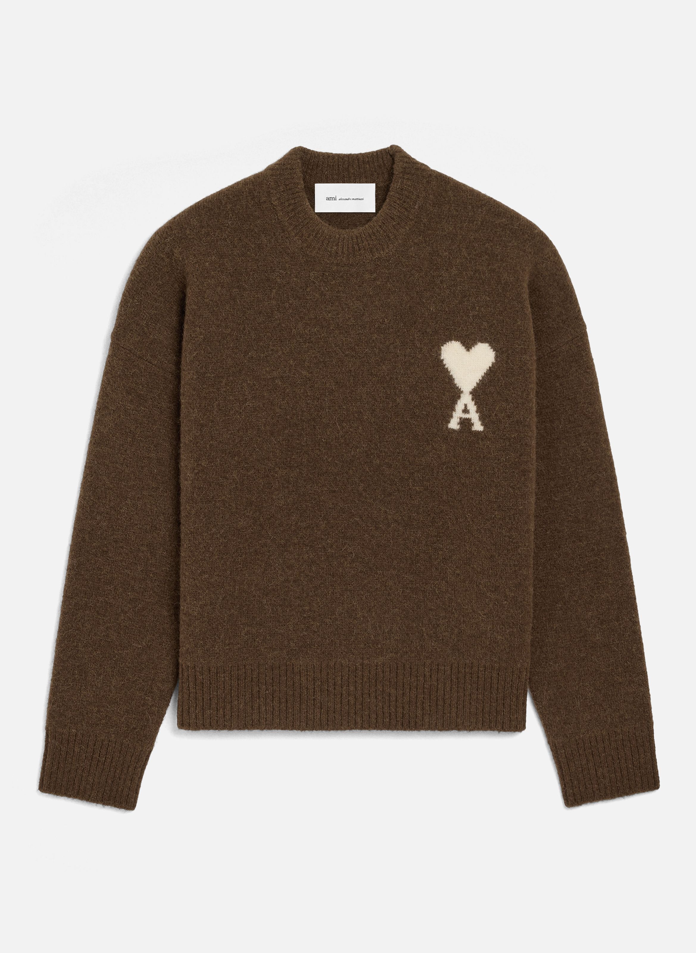 Pull unisexe en alpaga ami de coeur AMI PARIS Marron