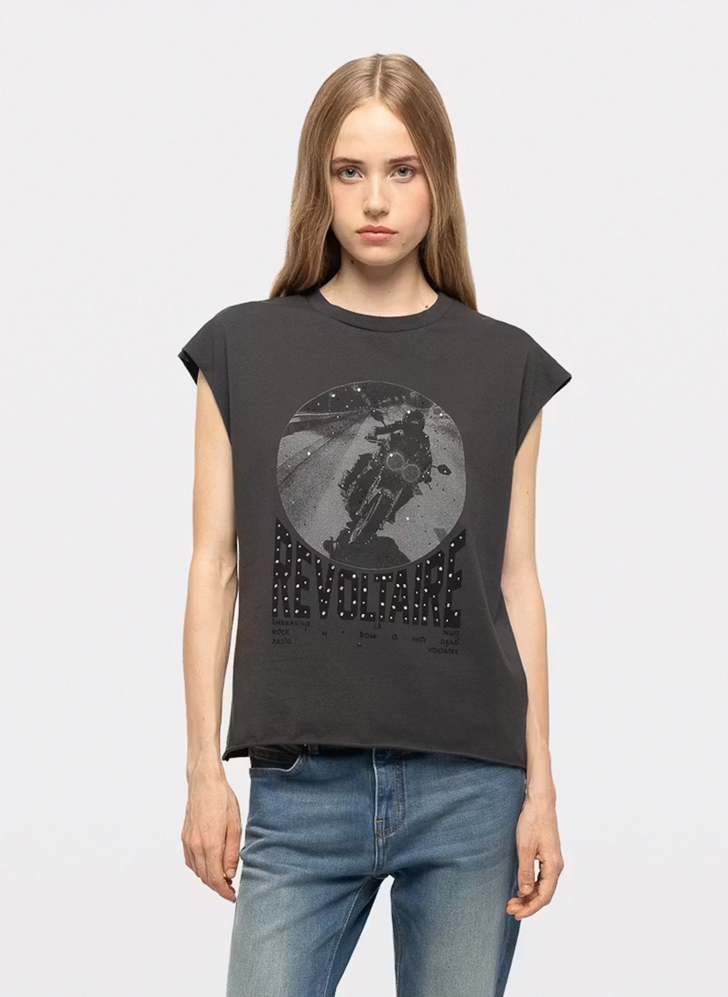T-shirt droit en coton cloe ZADIG&VOLTAIRE Gris