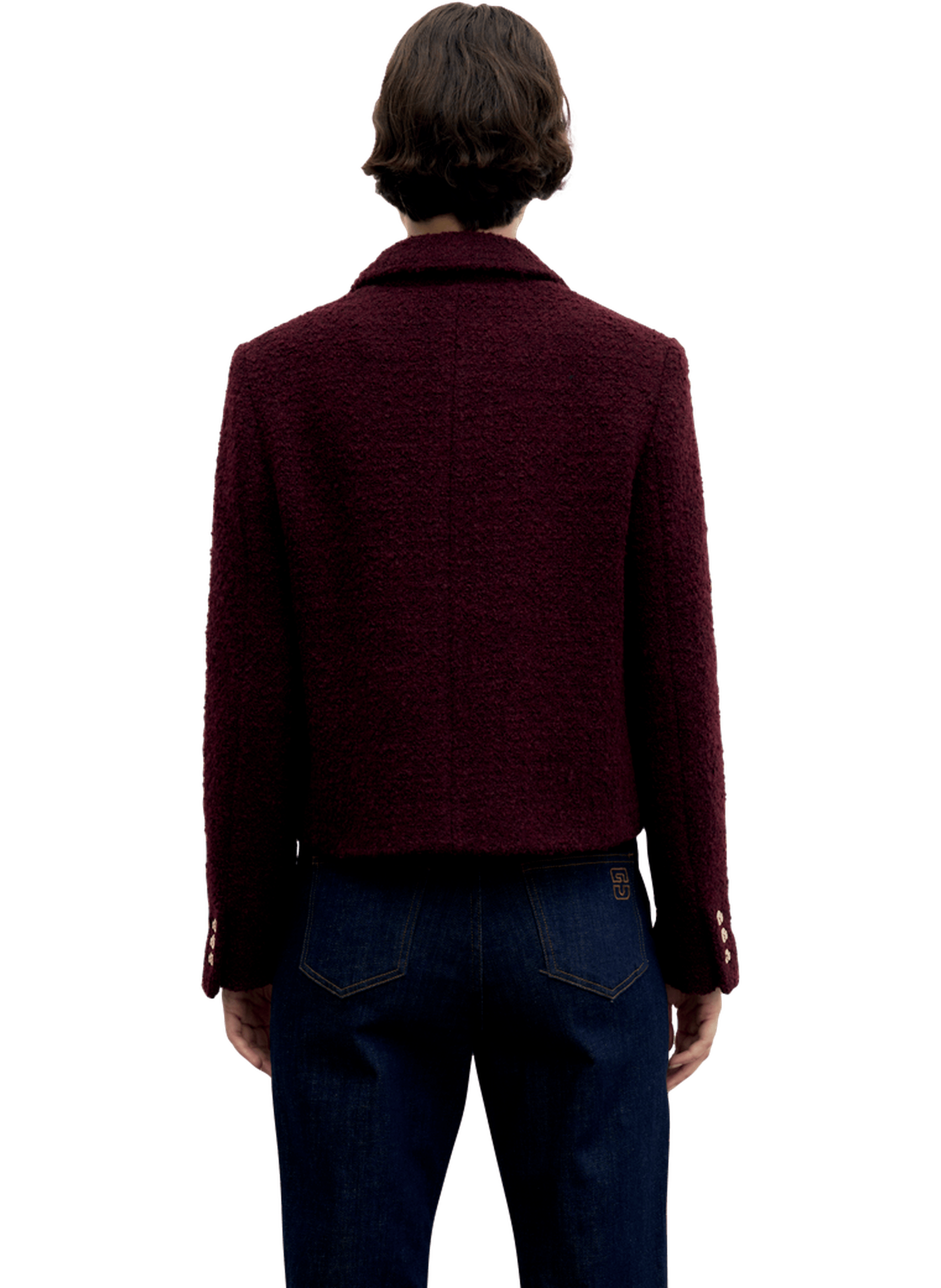 Veste en tweed à boutons dorés - julie GERARD DAREL Violet