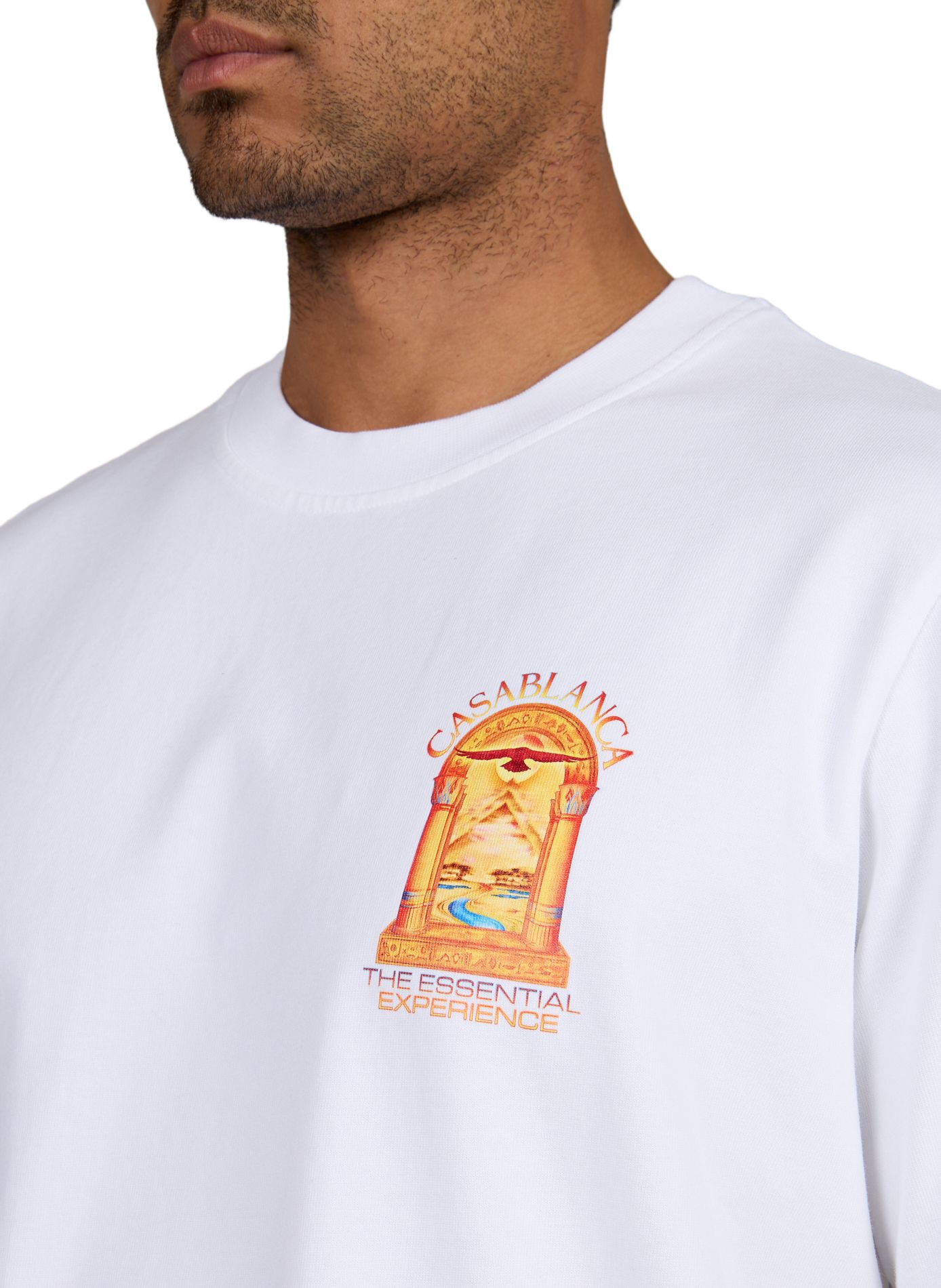 Camiseta recta de algodón CASABLANCA PARIS Blanco