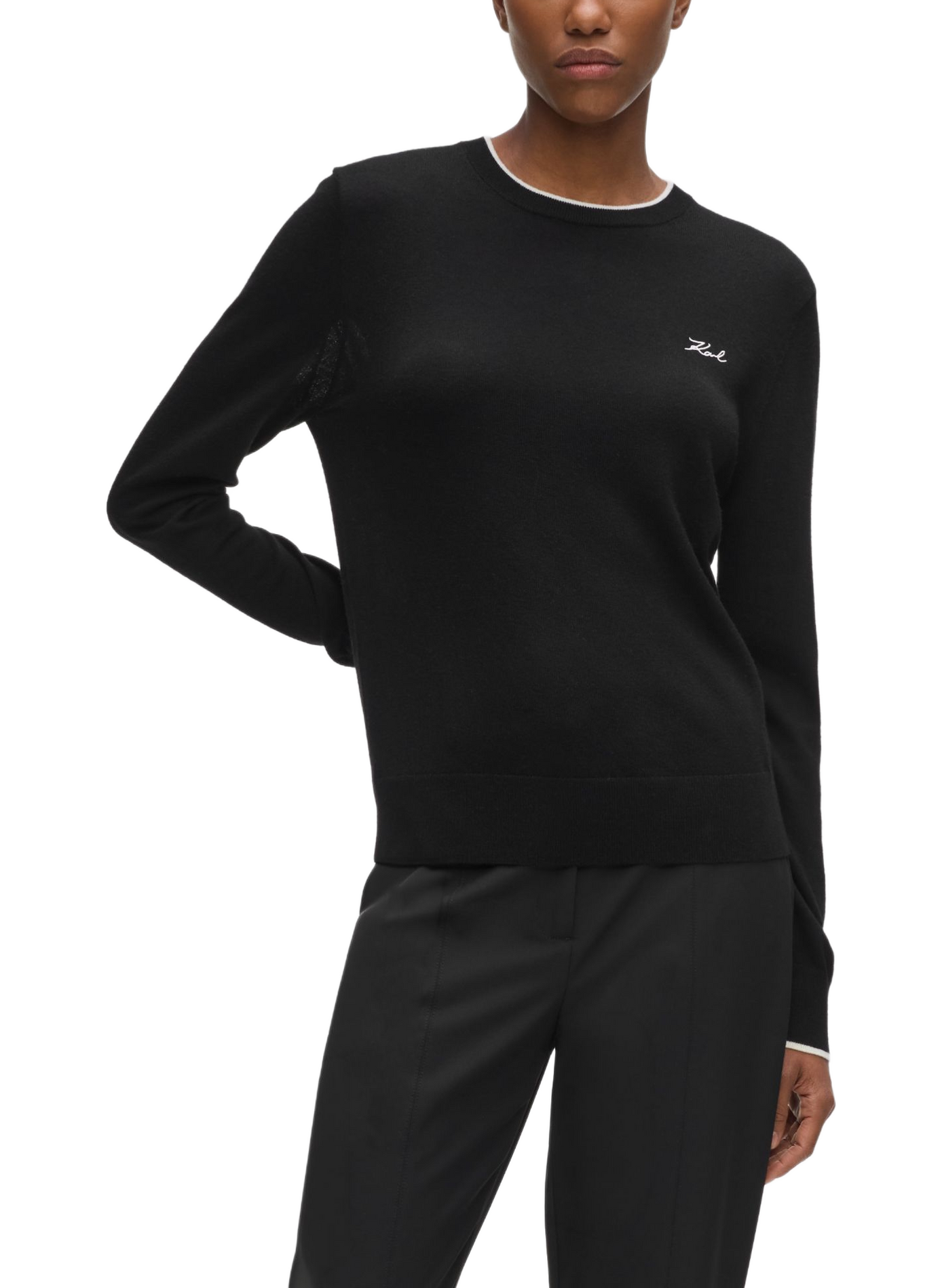 Merino wool jumper KARL LAGERFELD Black